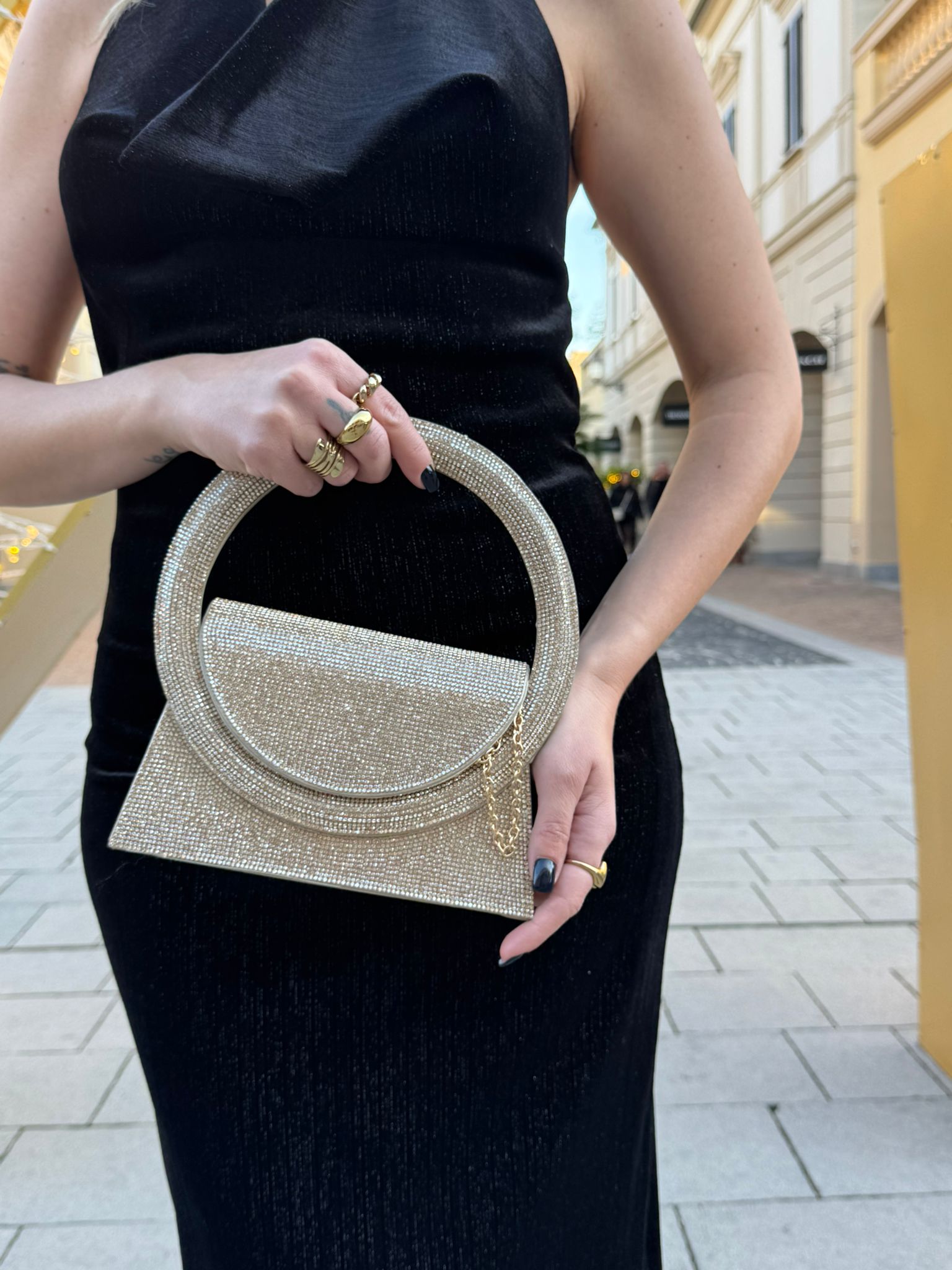 Borsa con strass - Oro