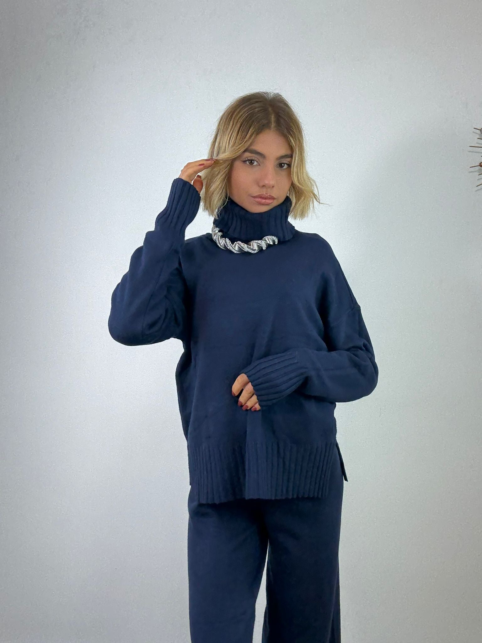 Coordinato AL016B (Maglione + Pantalone) Blu