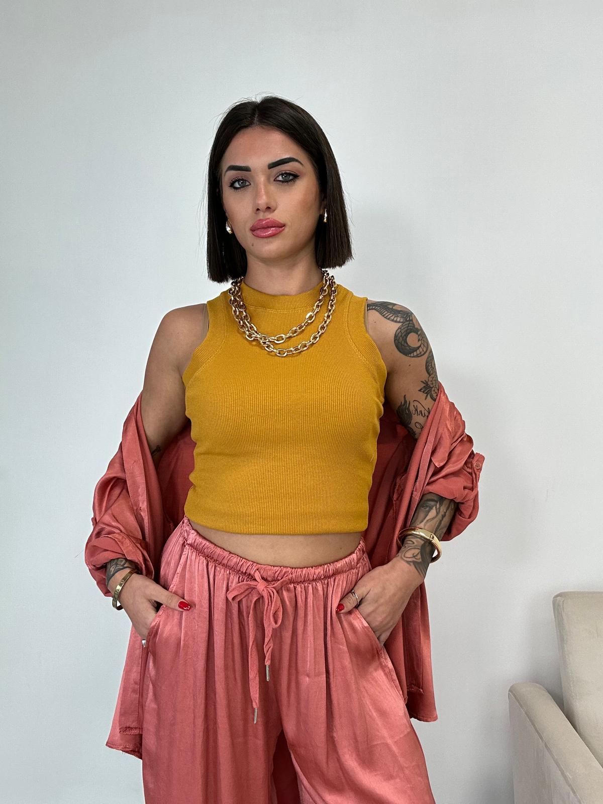 Haut court Amelia - Moutarde