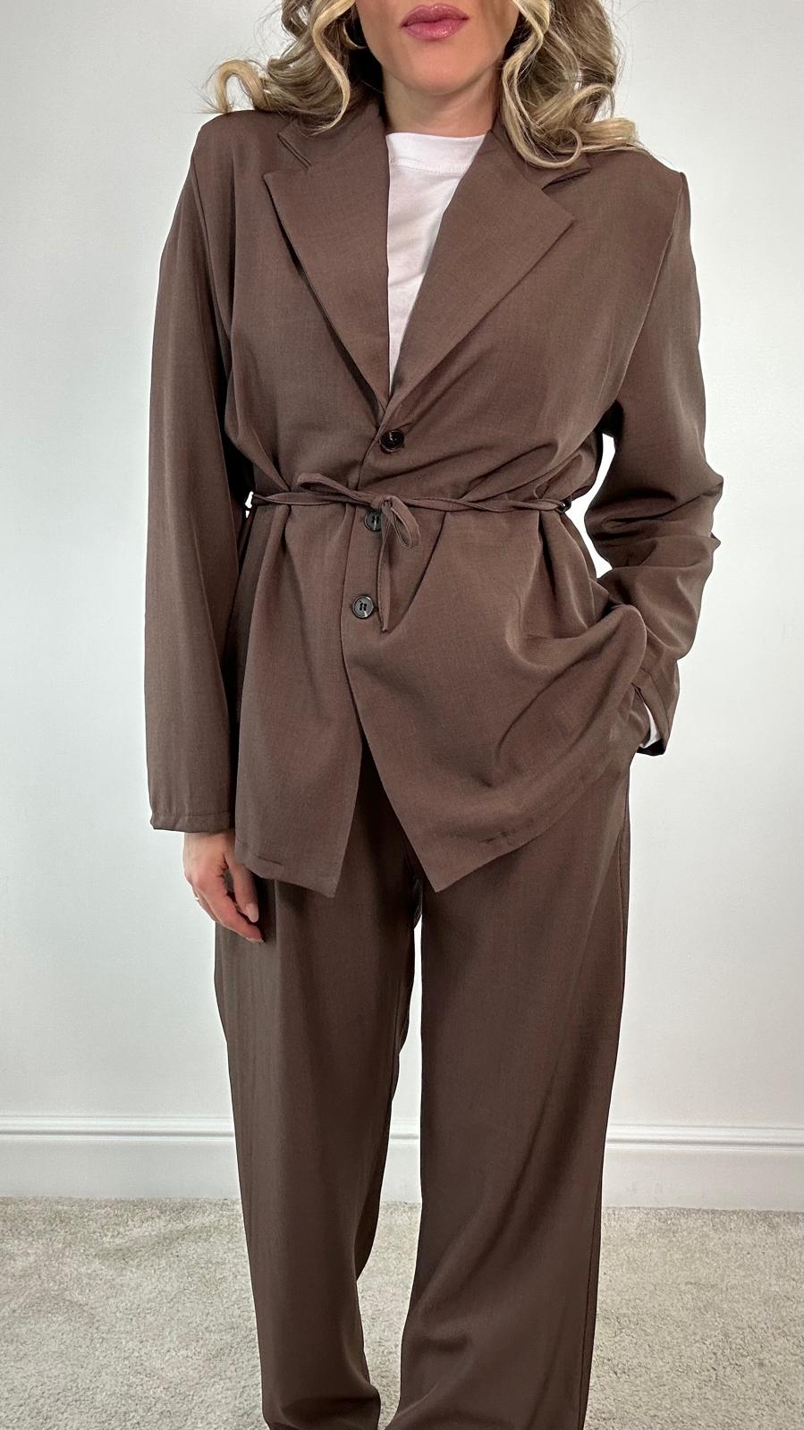 Coordinato M13351 (Camicia + Pantalone) Marrone