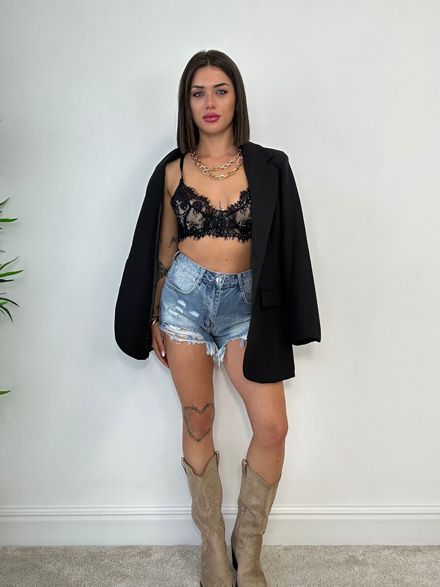 Bralette in Pizzo - Nero