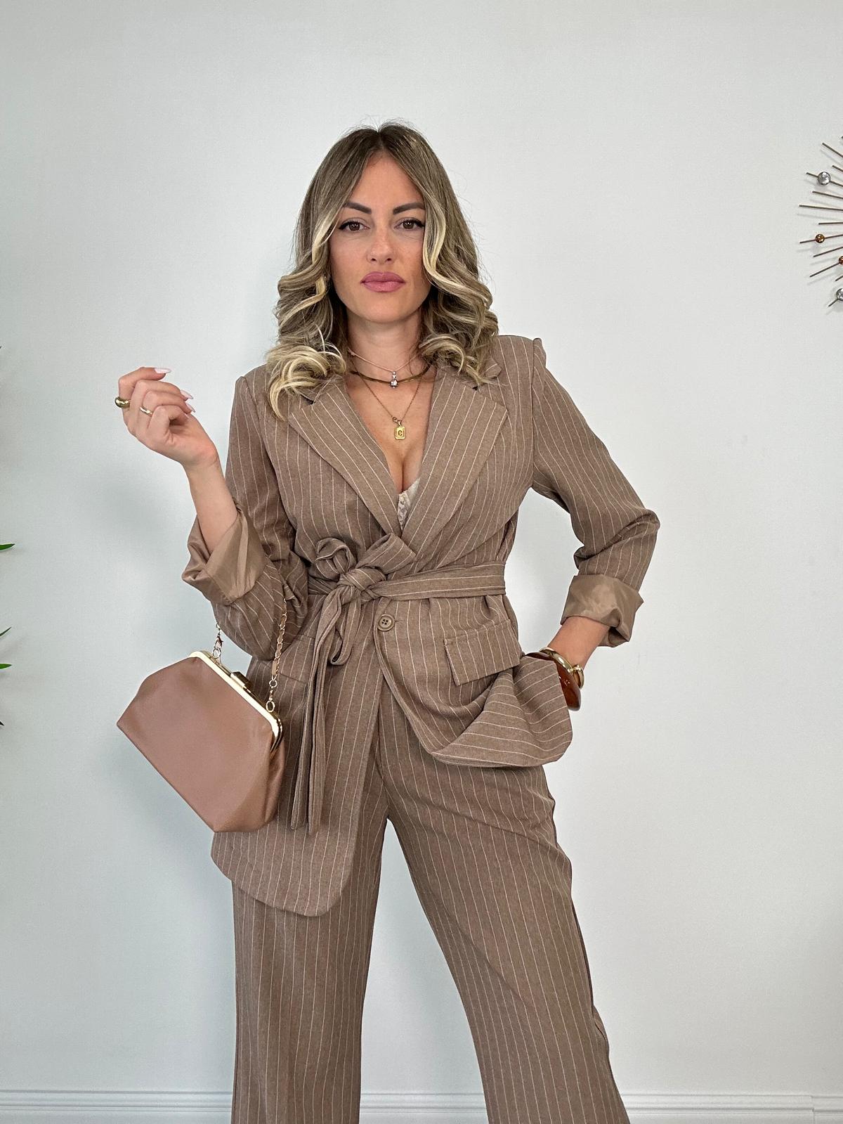 Tailleur Parigi Gessato (Blazer + Pantalone) Beige