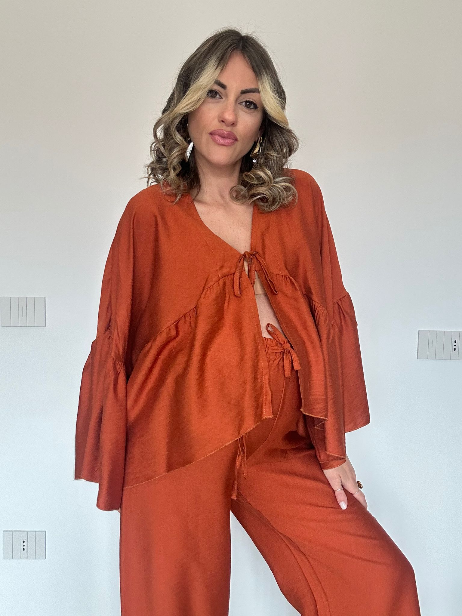 Coordinato Marika (Blusa + Pantalone) Coccio