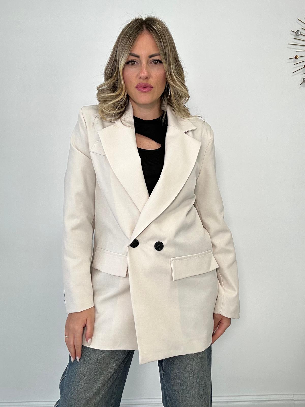 Blazer doppio bottone - Panna