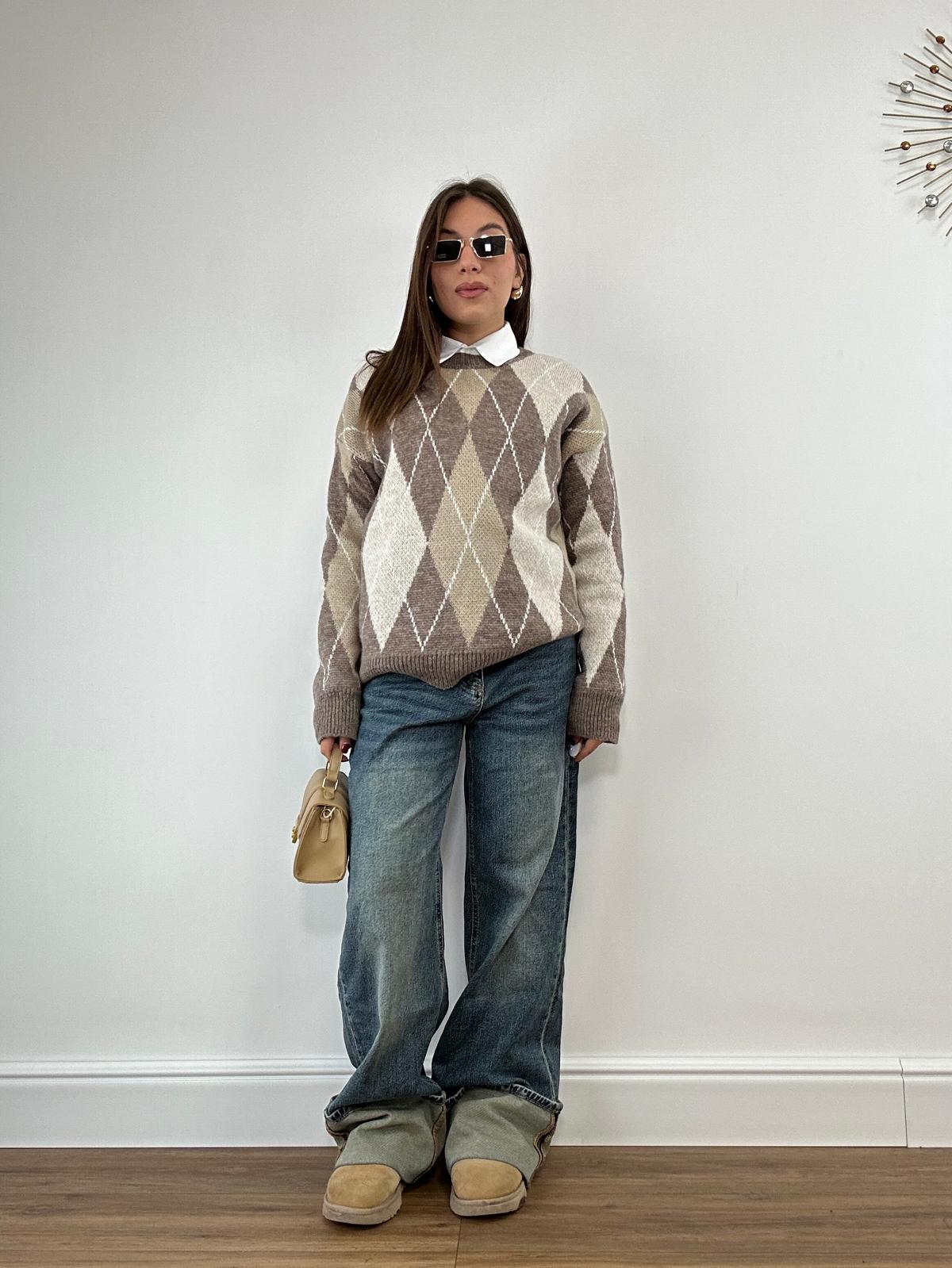 Maglione 25855 - Tortora