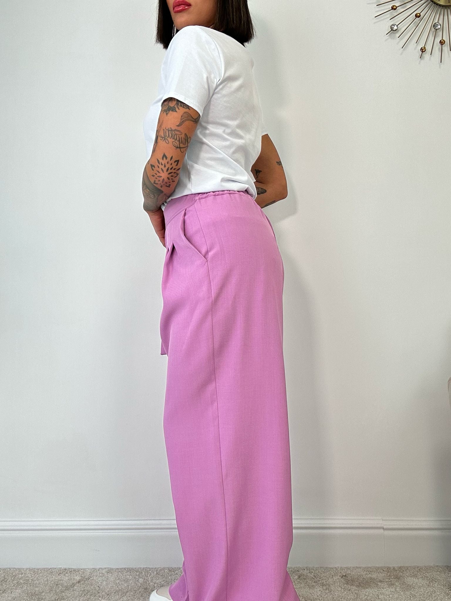 Pantalone con laccetto - Malva