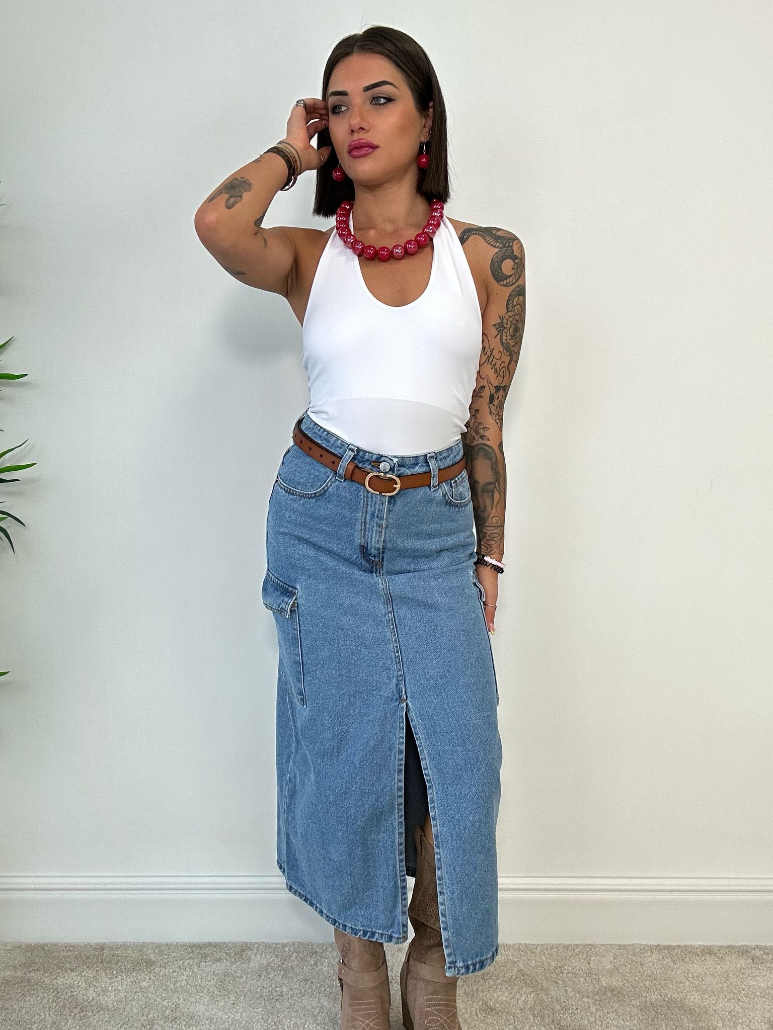 Body scollo retro - Bianco