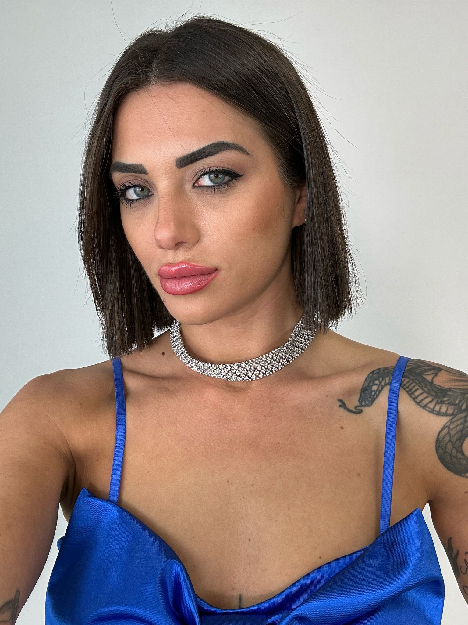 Collana con strass - Argento
