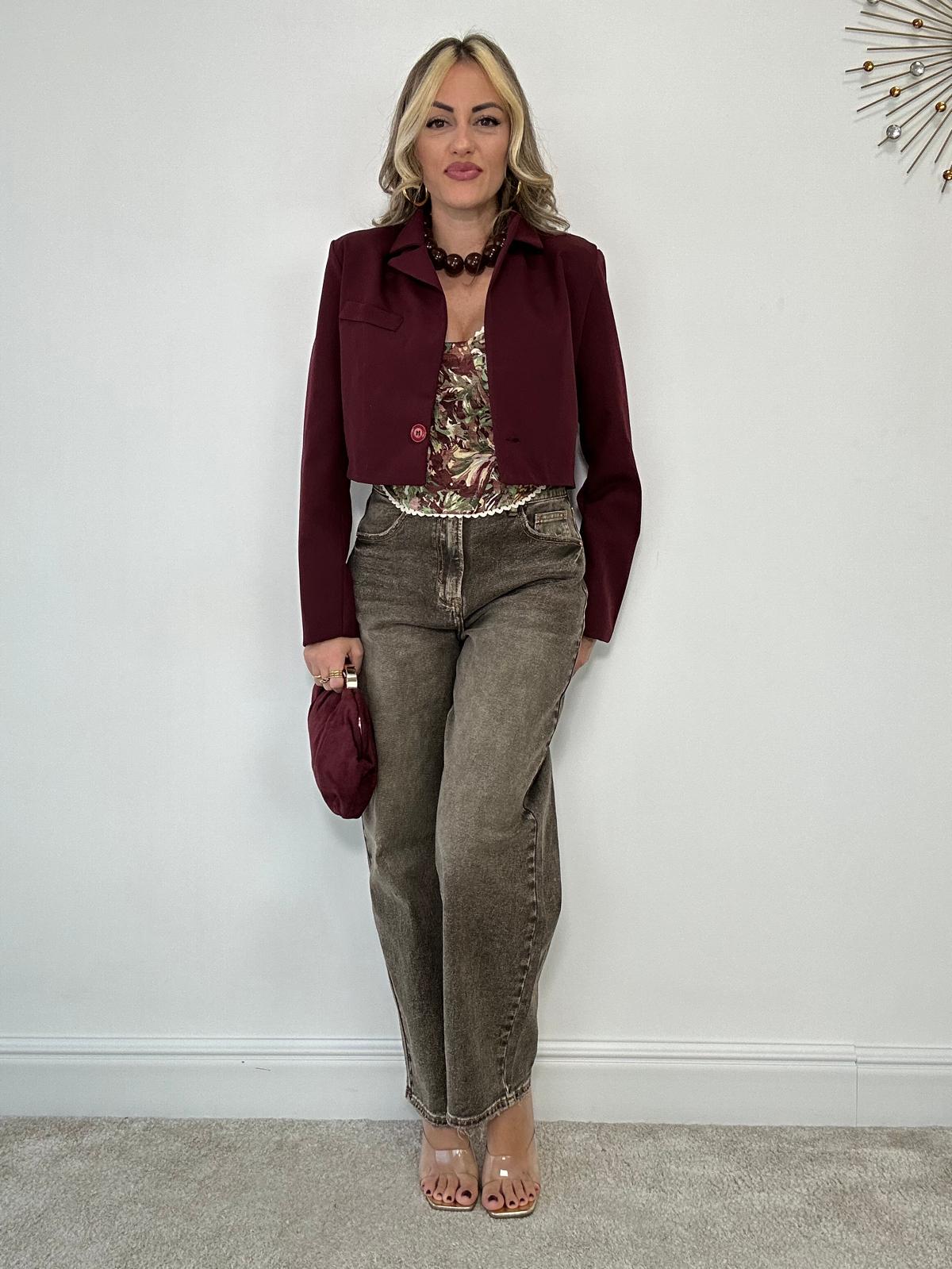 Blazer Crop - Bordeaux