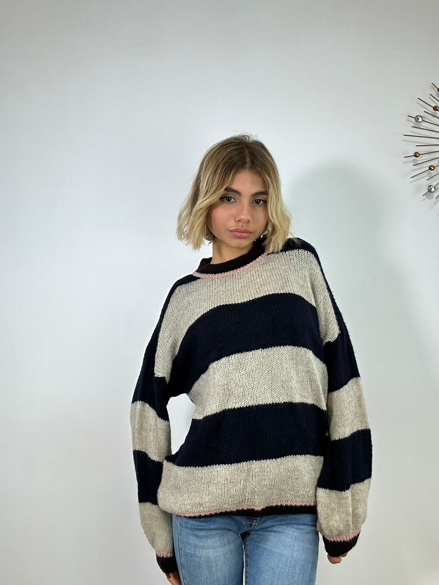 Maglione 3110 - Beige e Nero