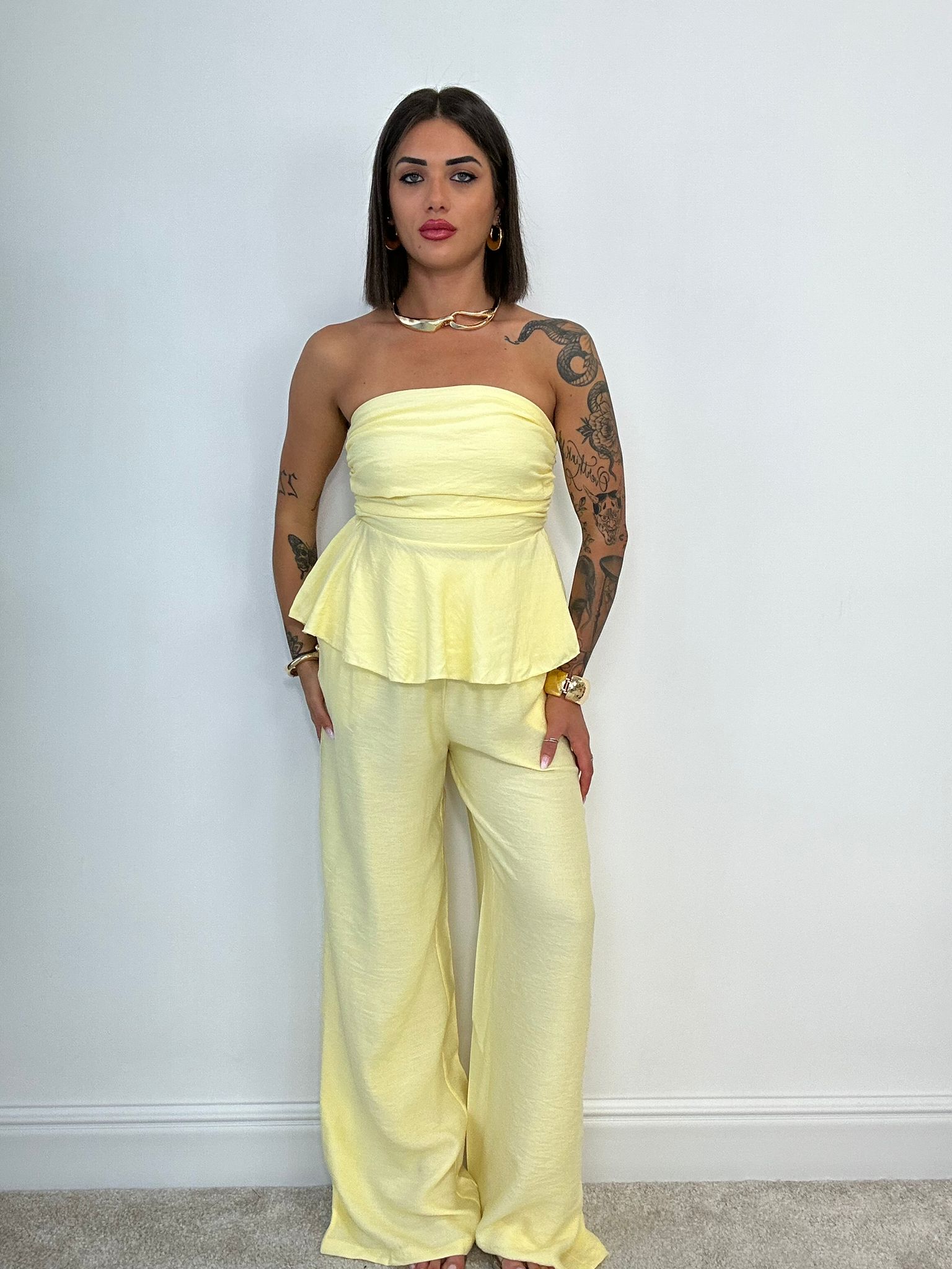 Coordinato Minorca (Top + Pantalone) Giallo