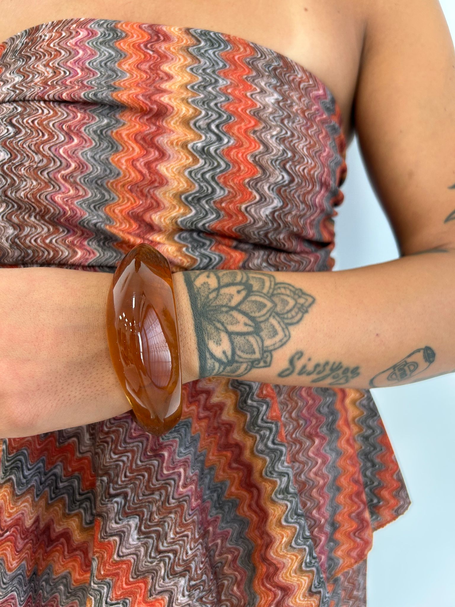 Bracciale Bangle Asimmetrico - Marrone Chiaro
