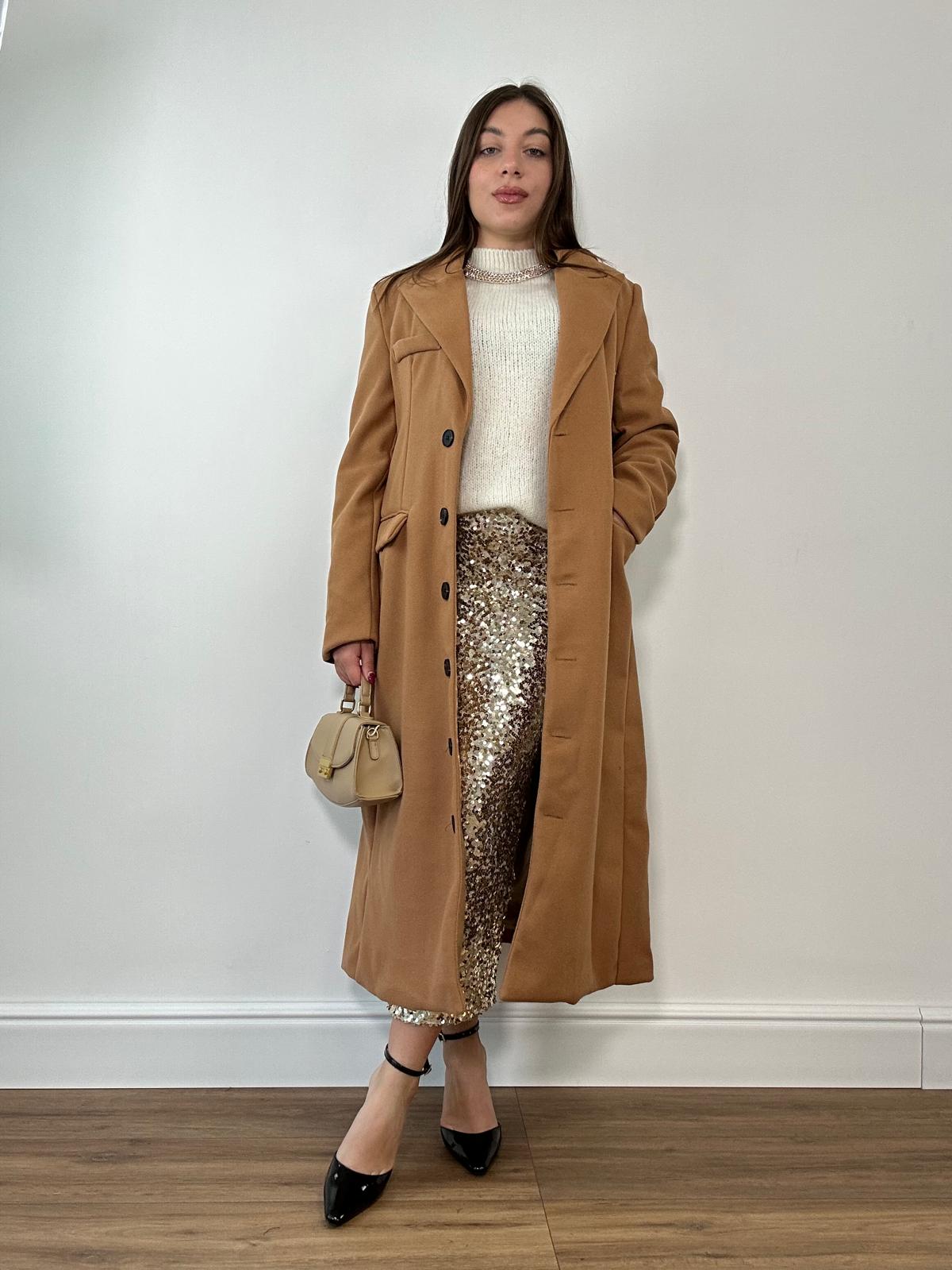 Gonna Longuette con Paillettes 3018 - Oro