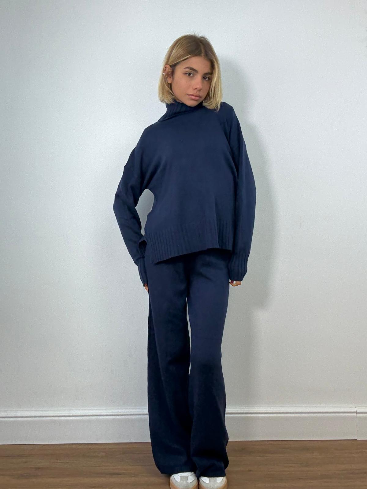 Coordinato AL016B (Maglione + Pantalone) Blu