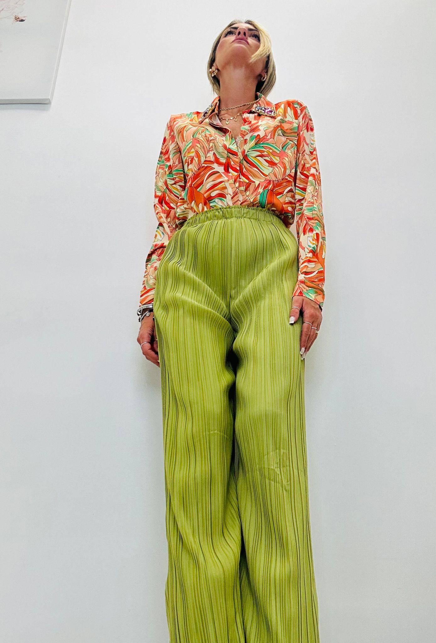Pantalone plissettato Verde - DISPONIBILE M-L