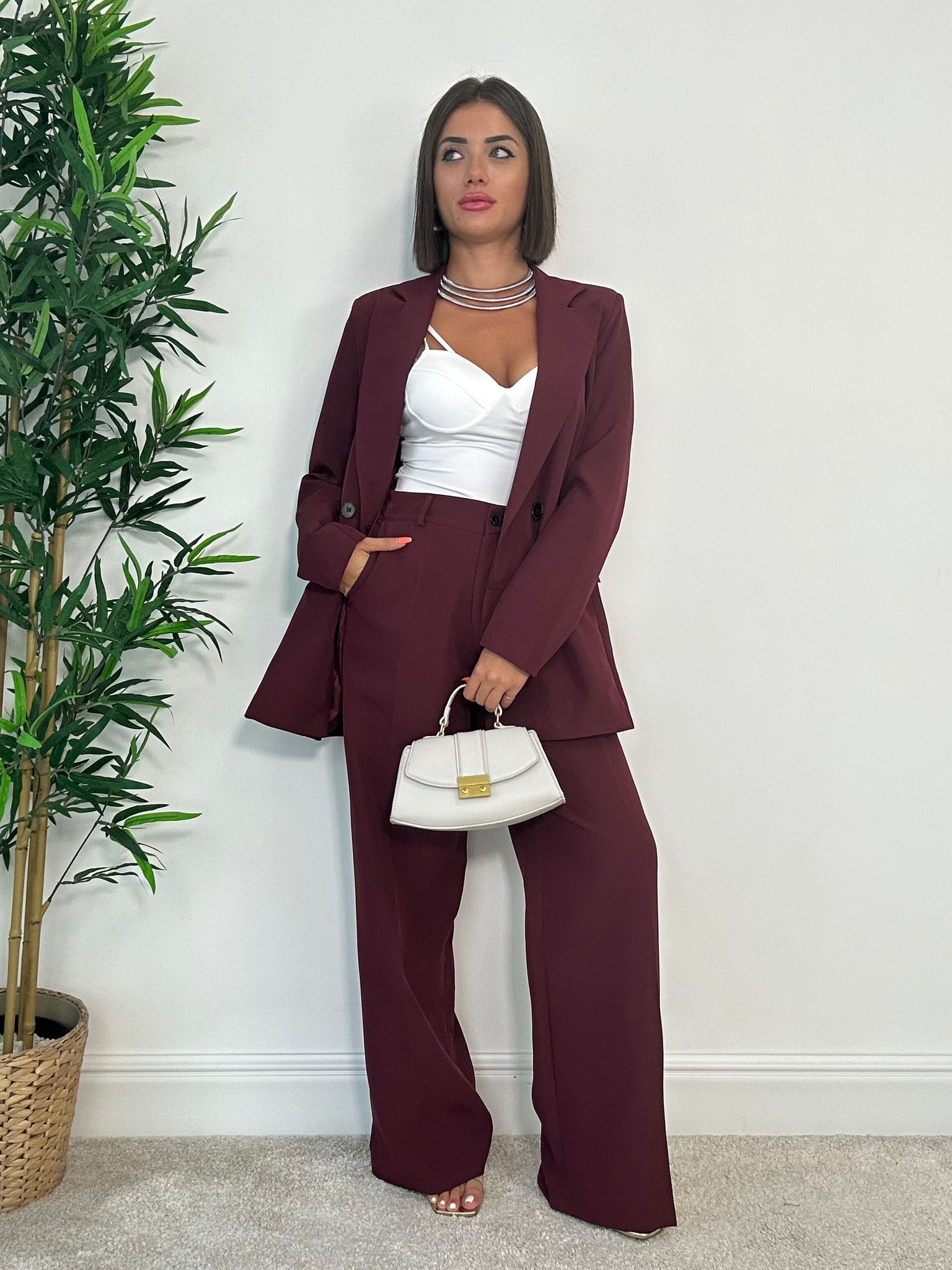 Tailleur Malaga (Blazer Doppio Petto + Pantalone) Bordeaux