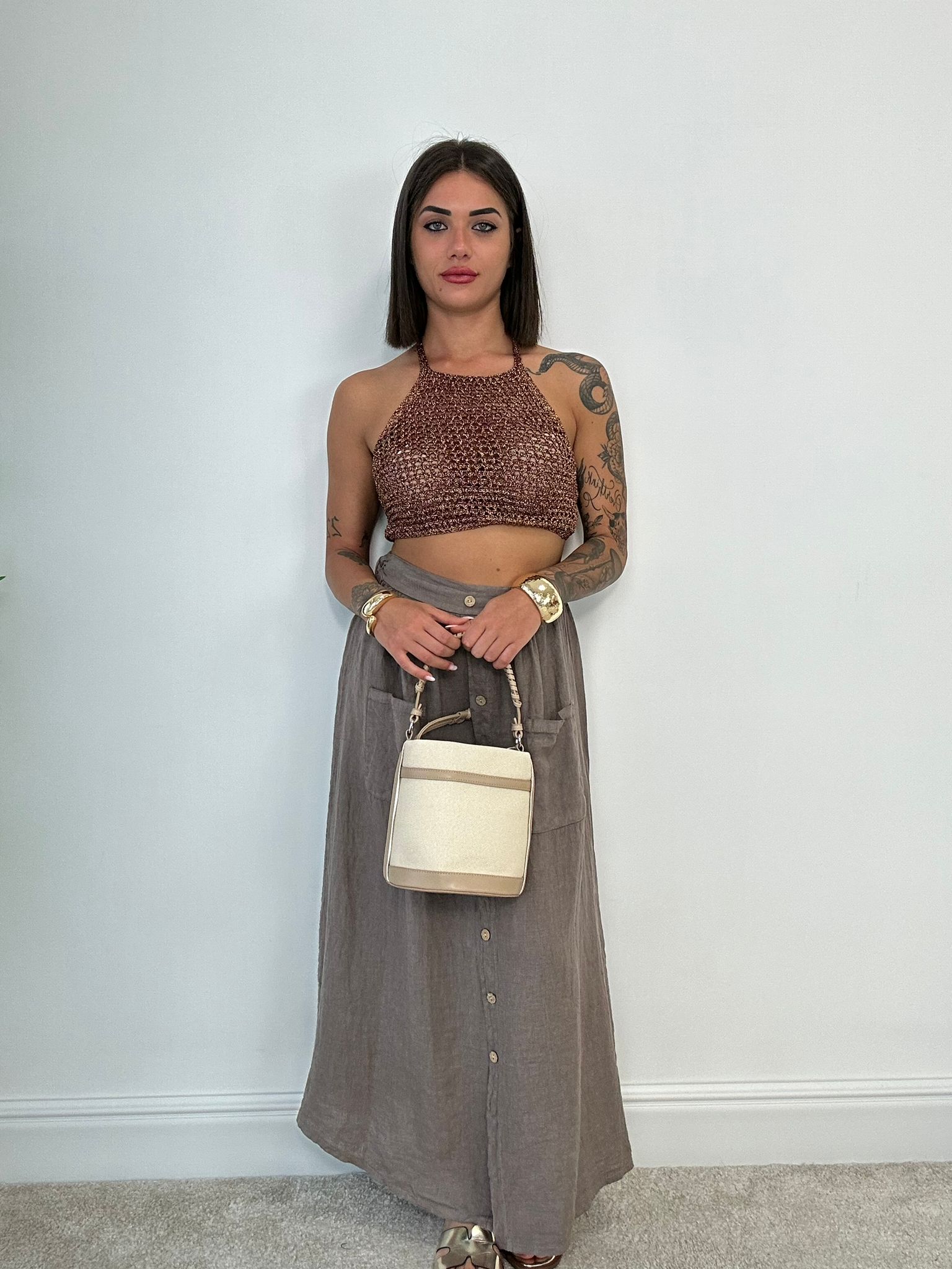 Top in filo traforato - Bordeaux