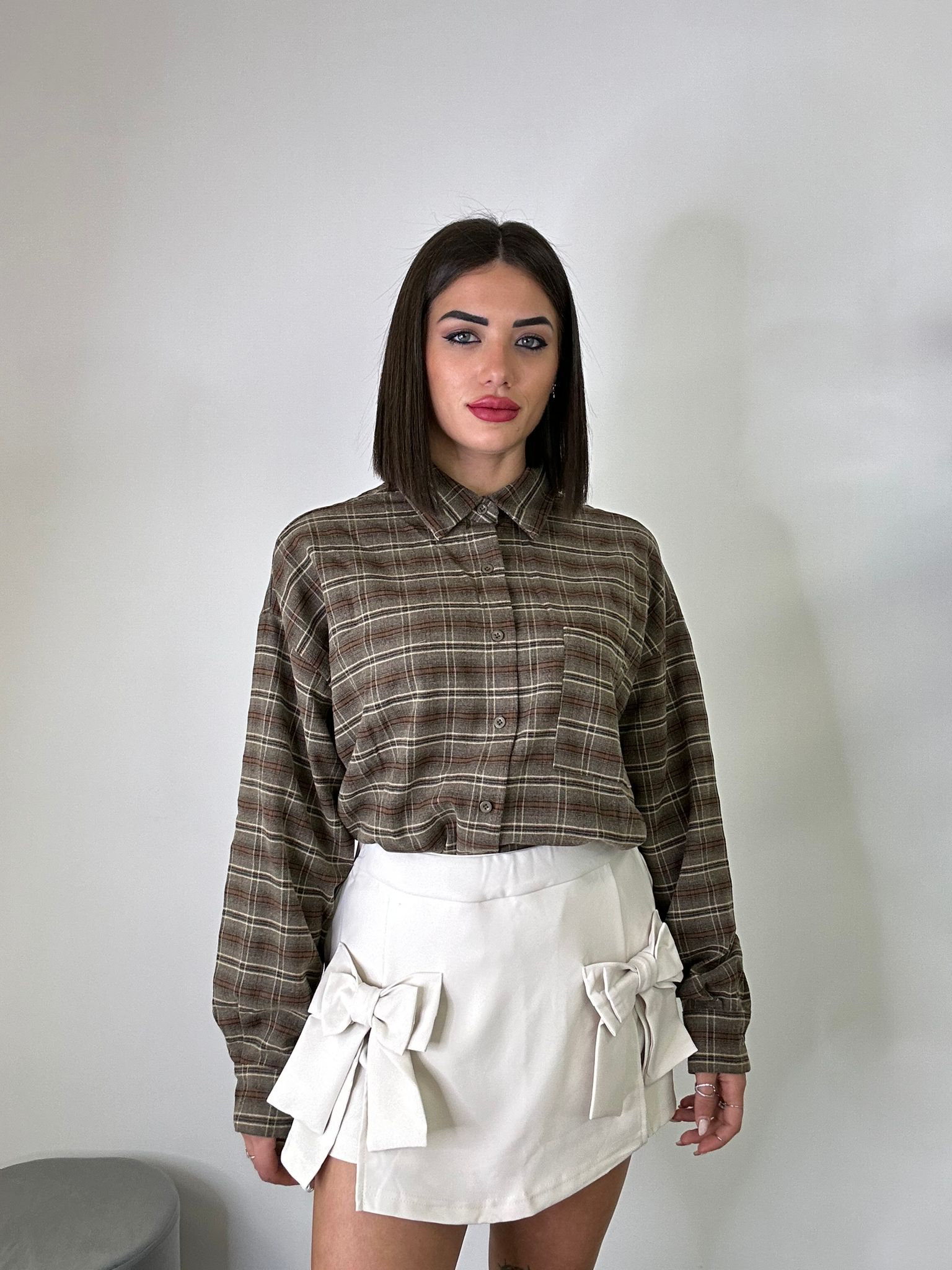 Shorts mit Schleife - Beige