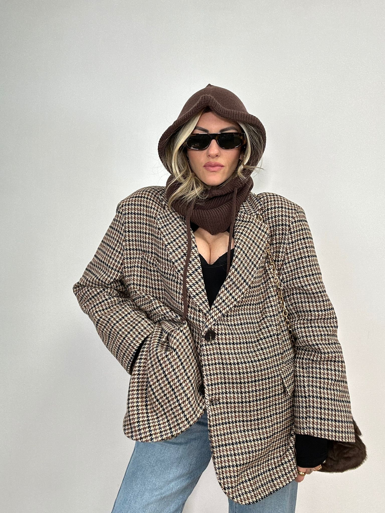 Blazer Pied de poule GC02 - Beige