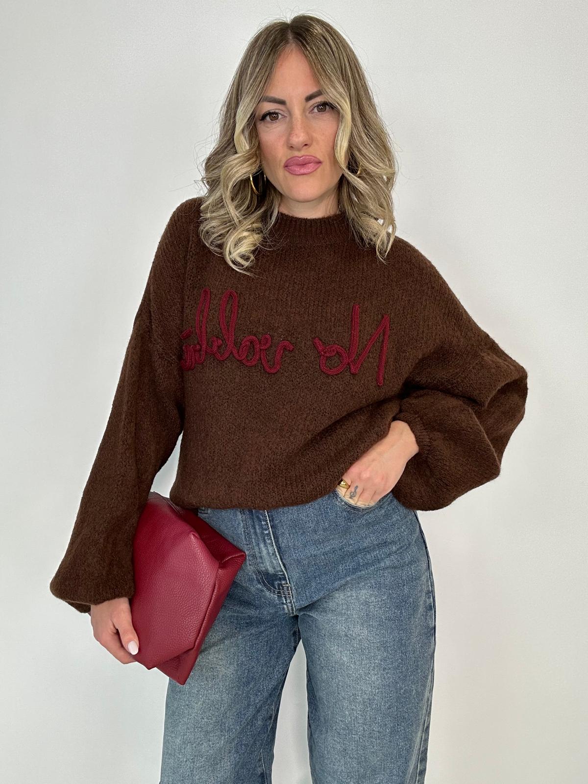 Maglione (No Vabbè) 2702 - Marrone
