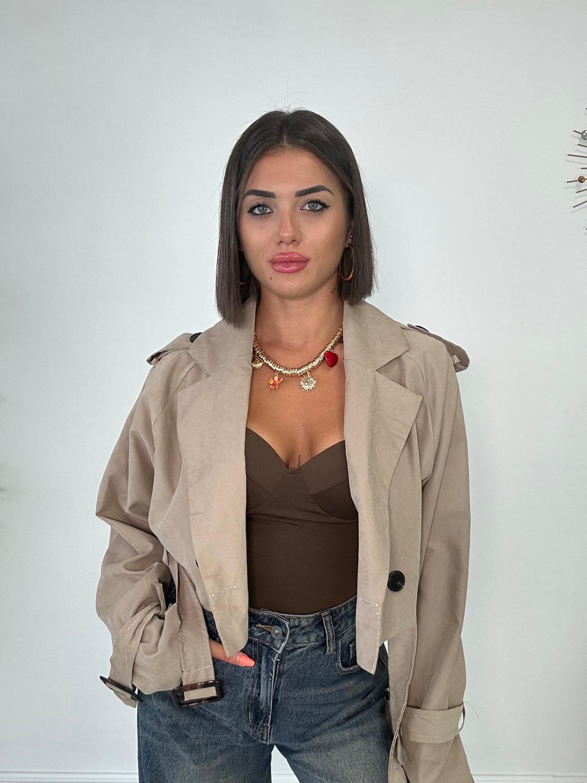Giacca Crop M10517 - Fango