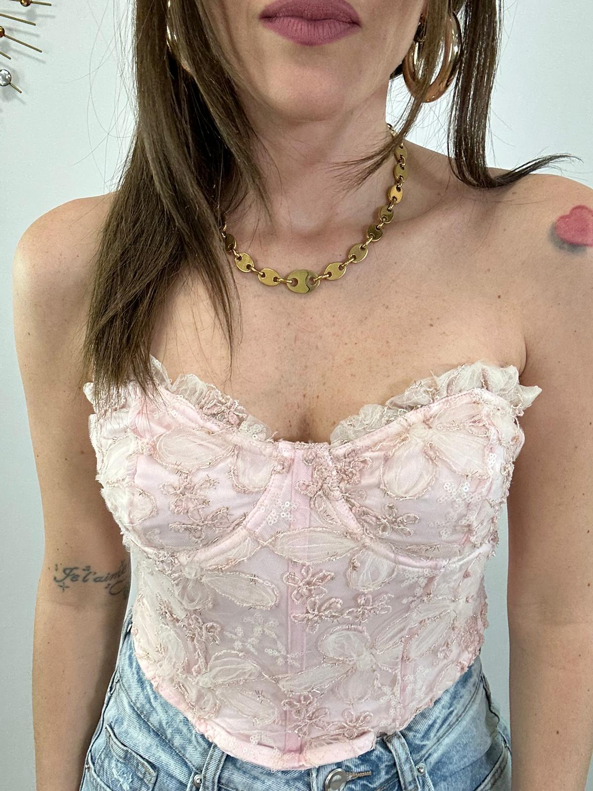 Top a corpetto 1865 - Rosa