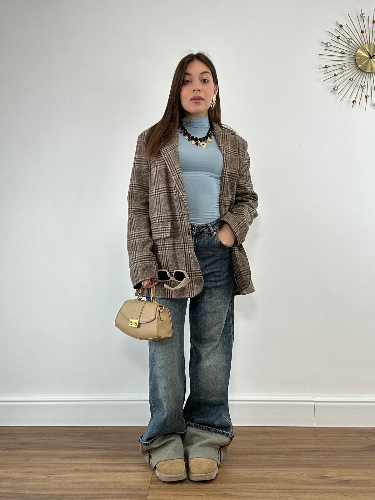 Blazer Scozzese 25752 - Beige e Marrone