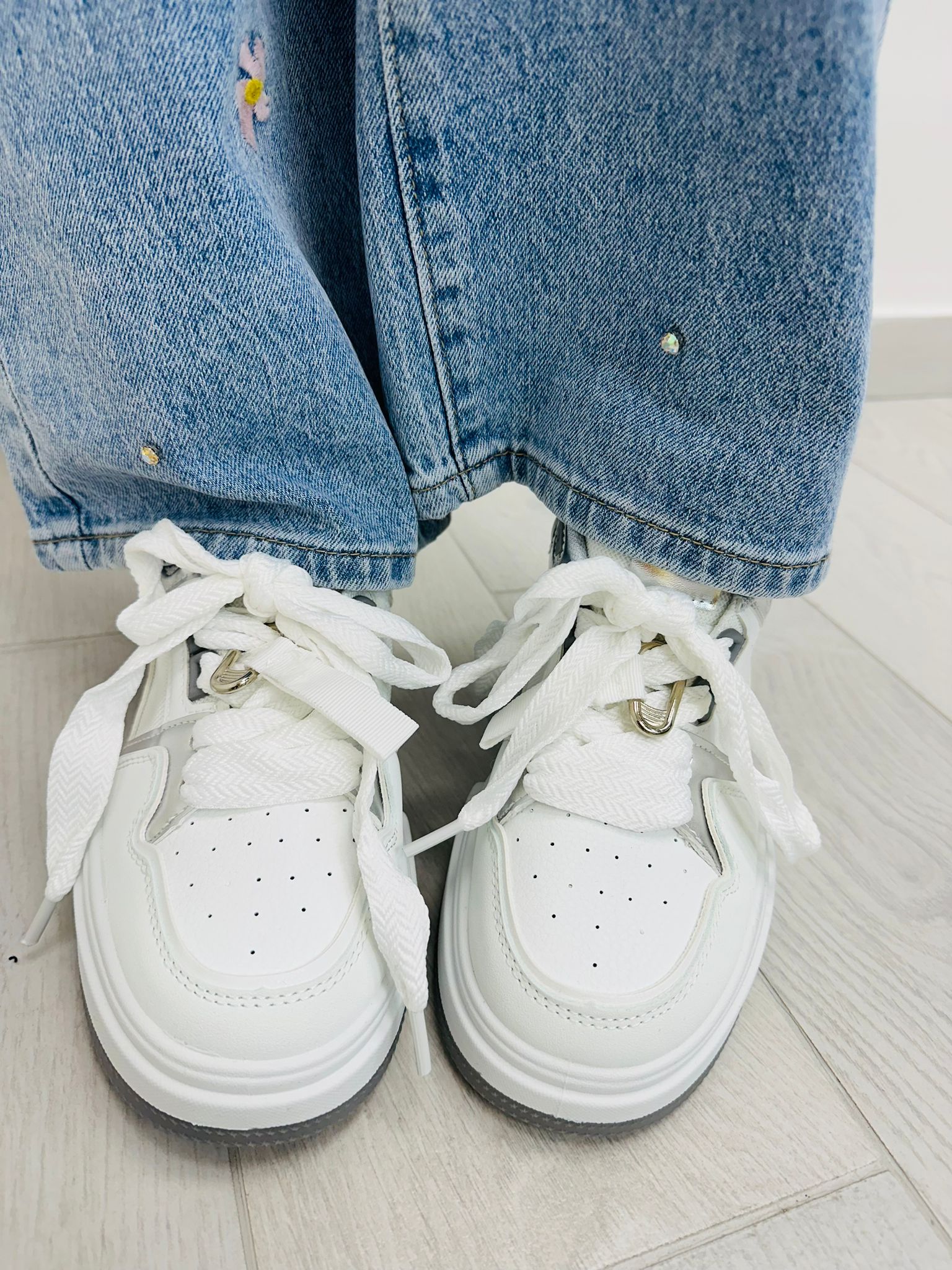 Baskets WH2136 - Blanc et Argent - DISPONIBLE 36-38