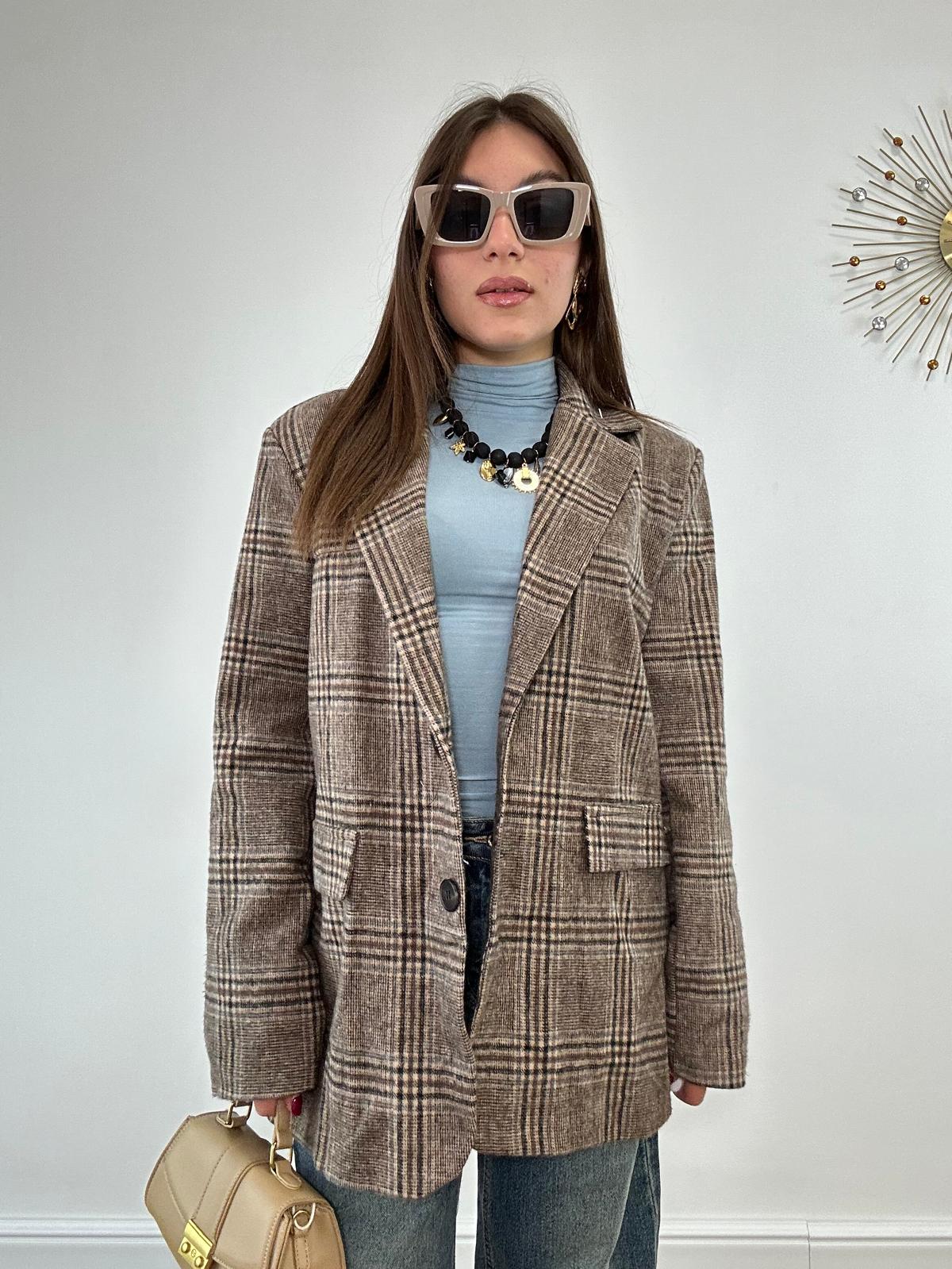 Blazer Scozzese 25752 - Beige e Marrone