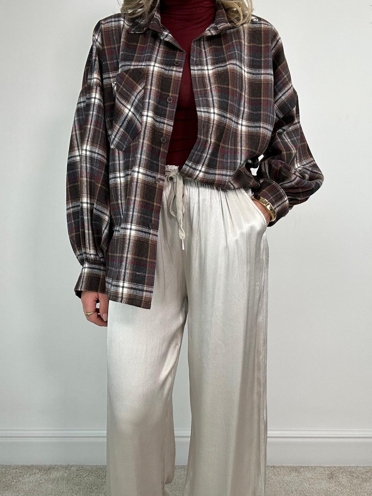 Camicia 24616 - Marrone e Bordeaux