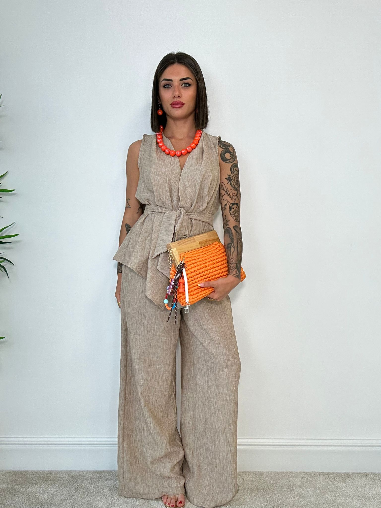 Coordinato Rio (Giacca smanicata + Pantalone) Fango