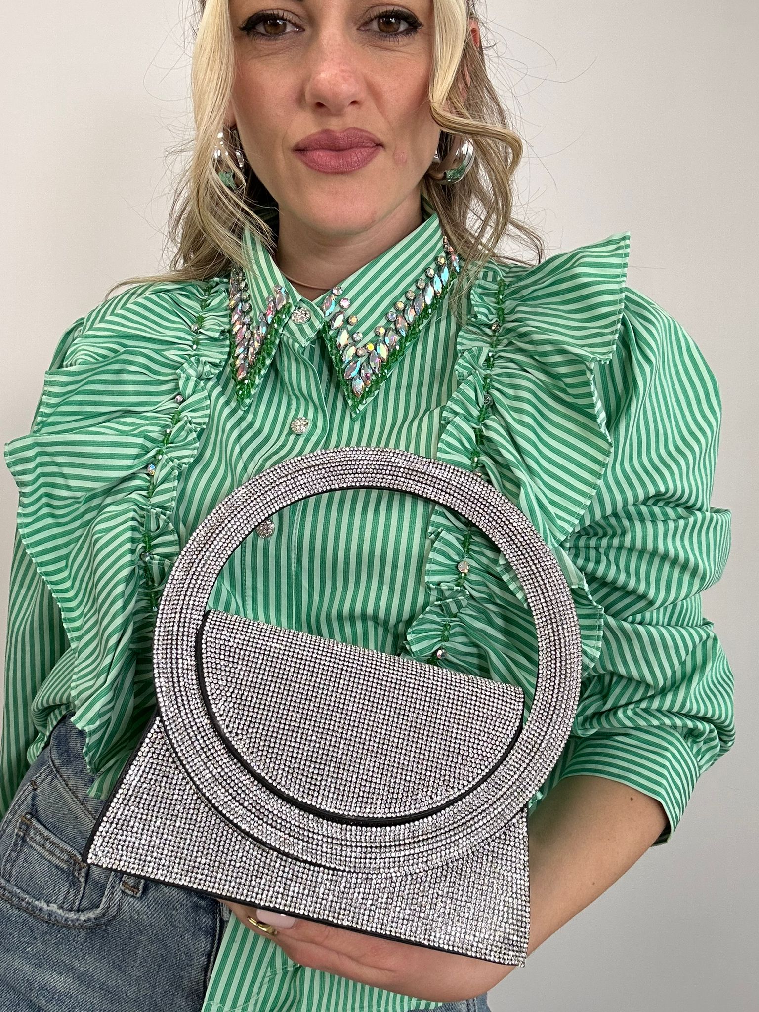 Borsa con strass - Argento