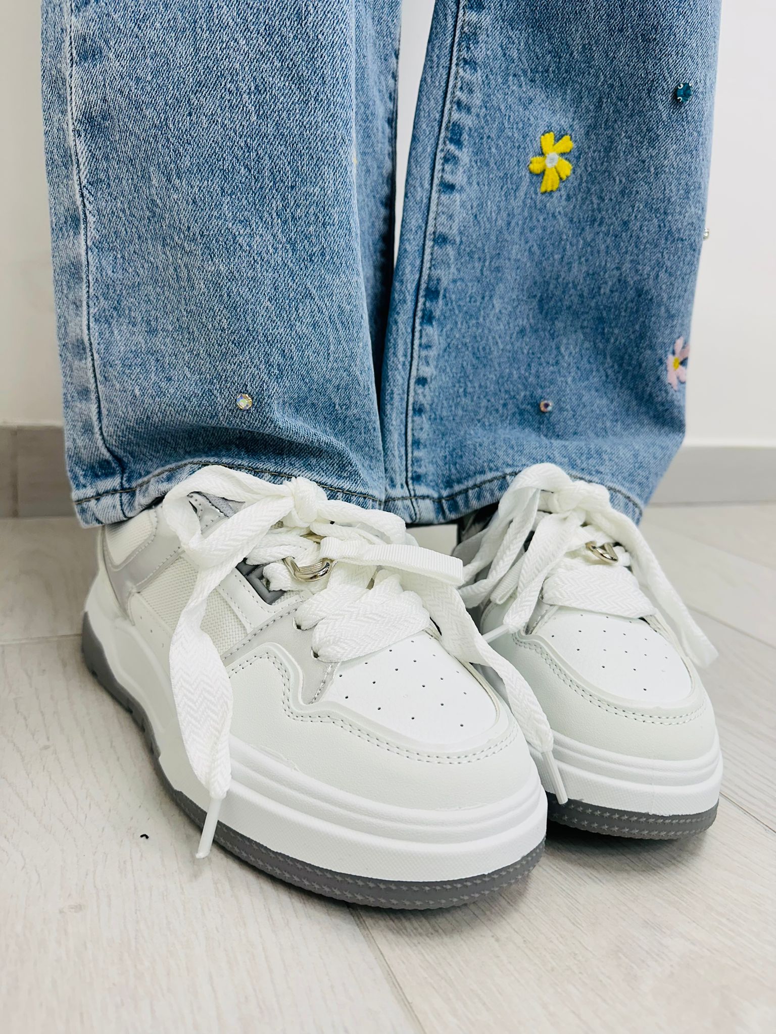 Baskets WH2136 - Blanc et Argent - DISPONIBLE 36-38