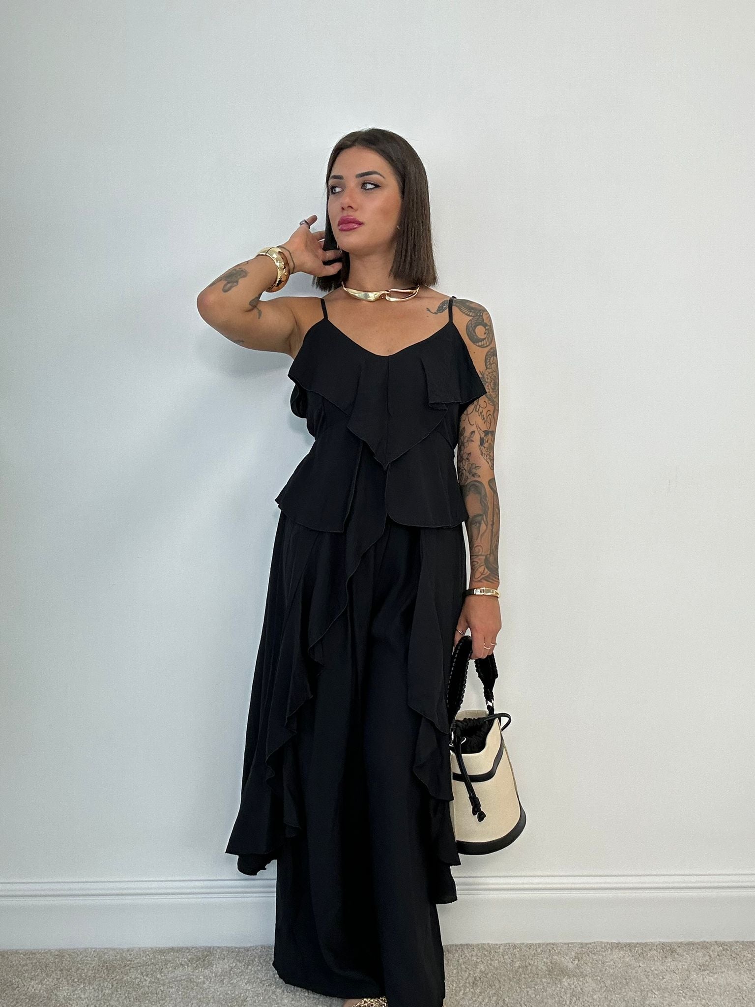Coordinato Granada (Top Lungo + Pantalone) Nero