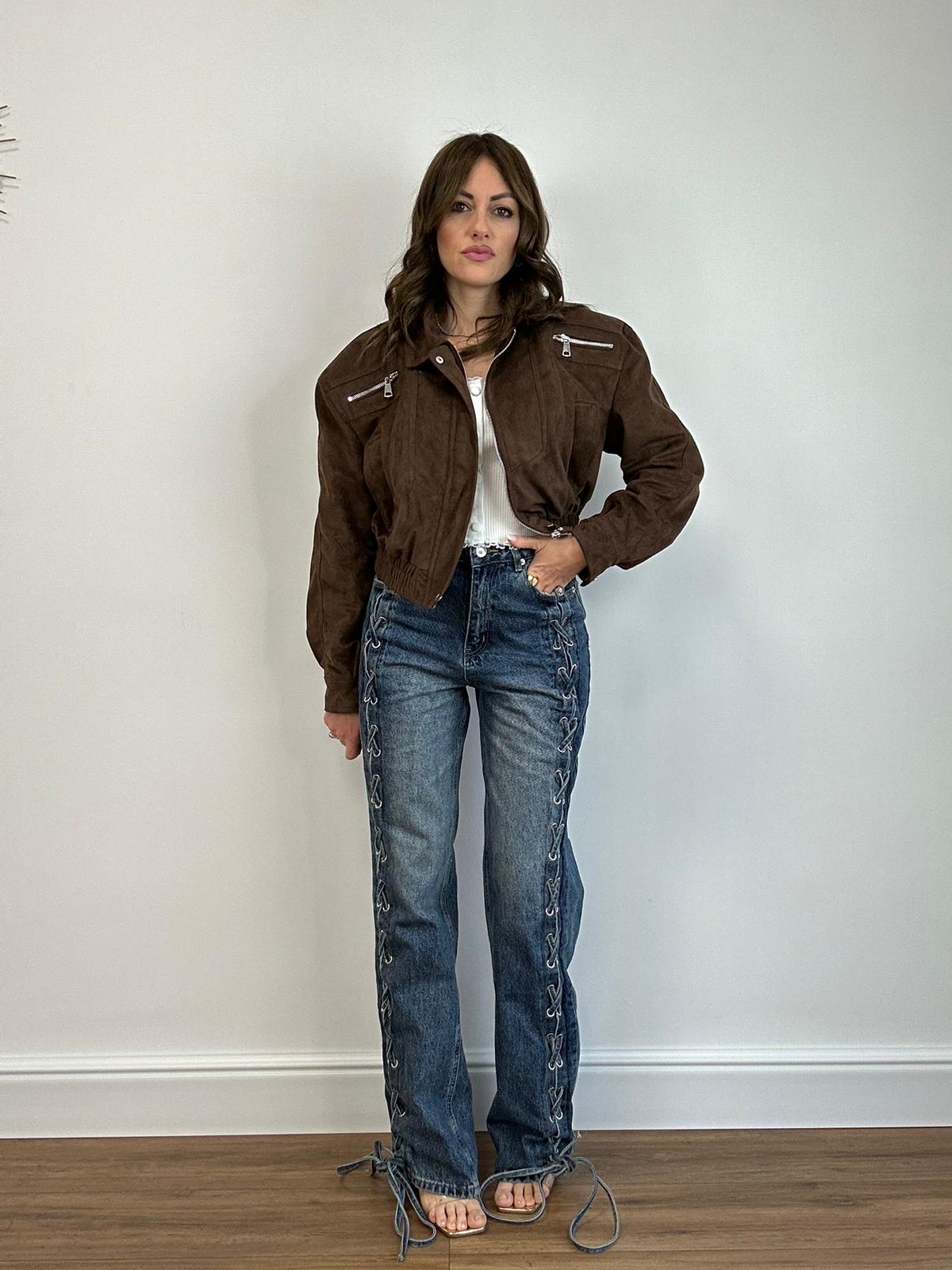 Jeans con lacci F27 - Lavaggio Scuro