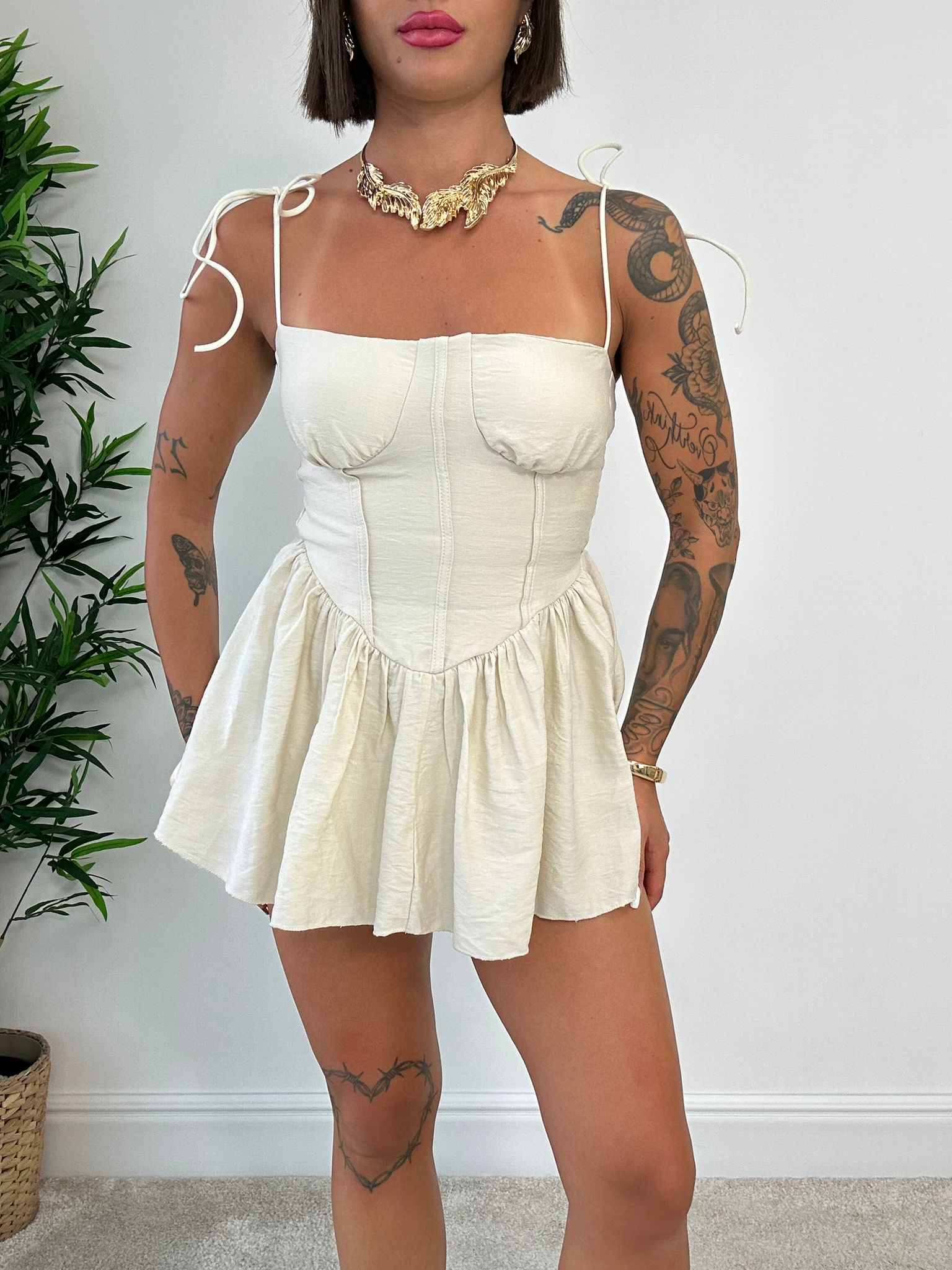 Coordinato Kimberly (Top + Pantaloncino) Panna