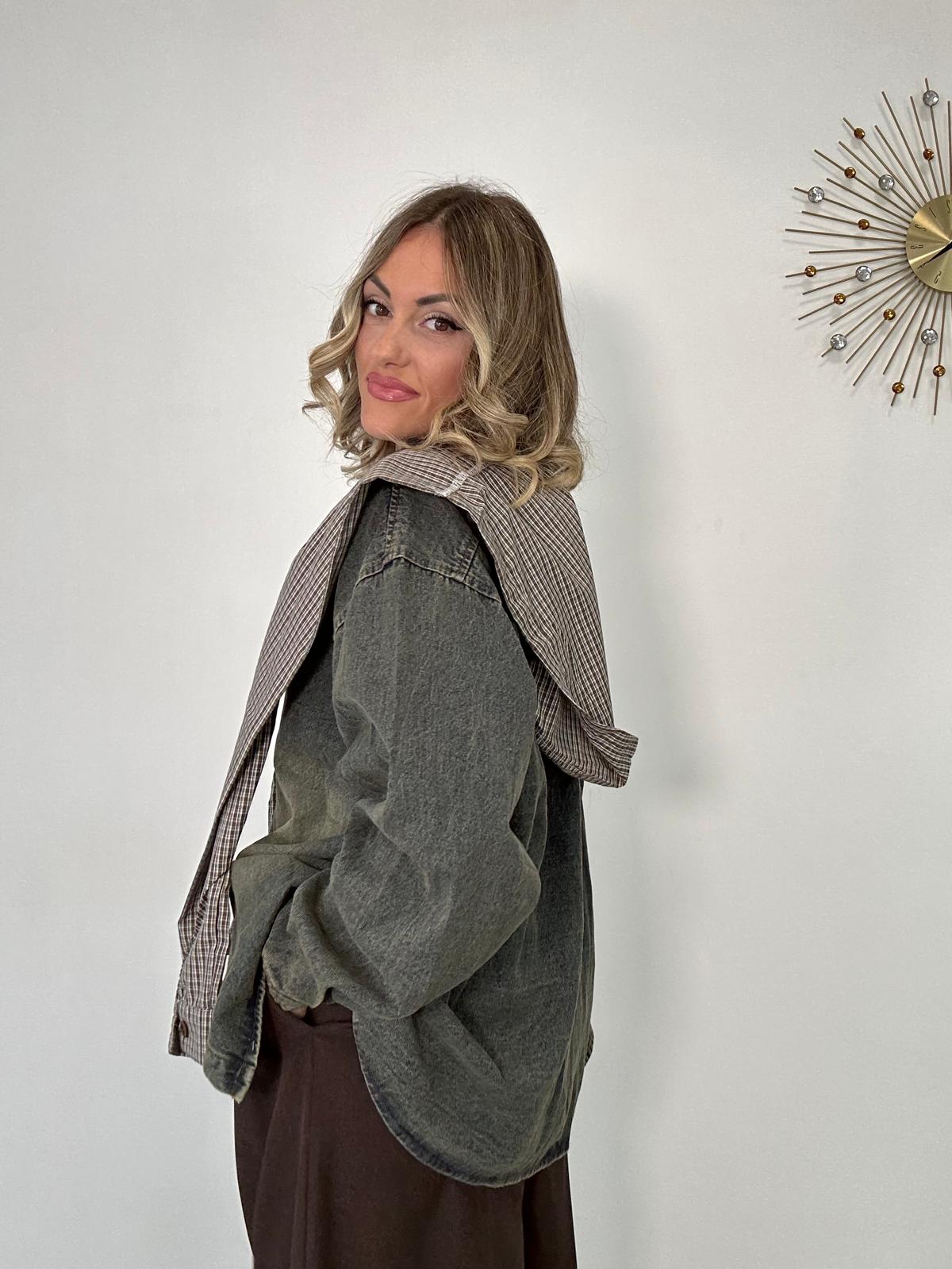 Maxi camicia denim MC926 - sabbiata vintage