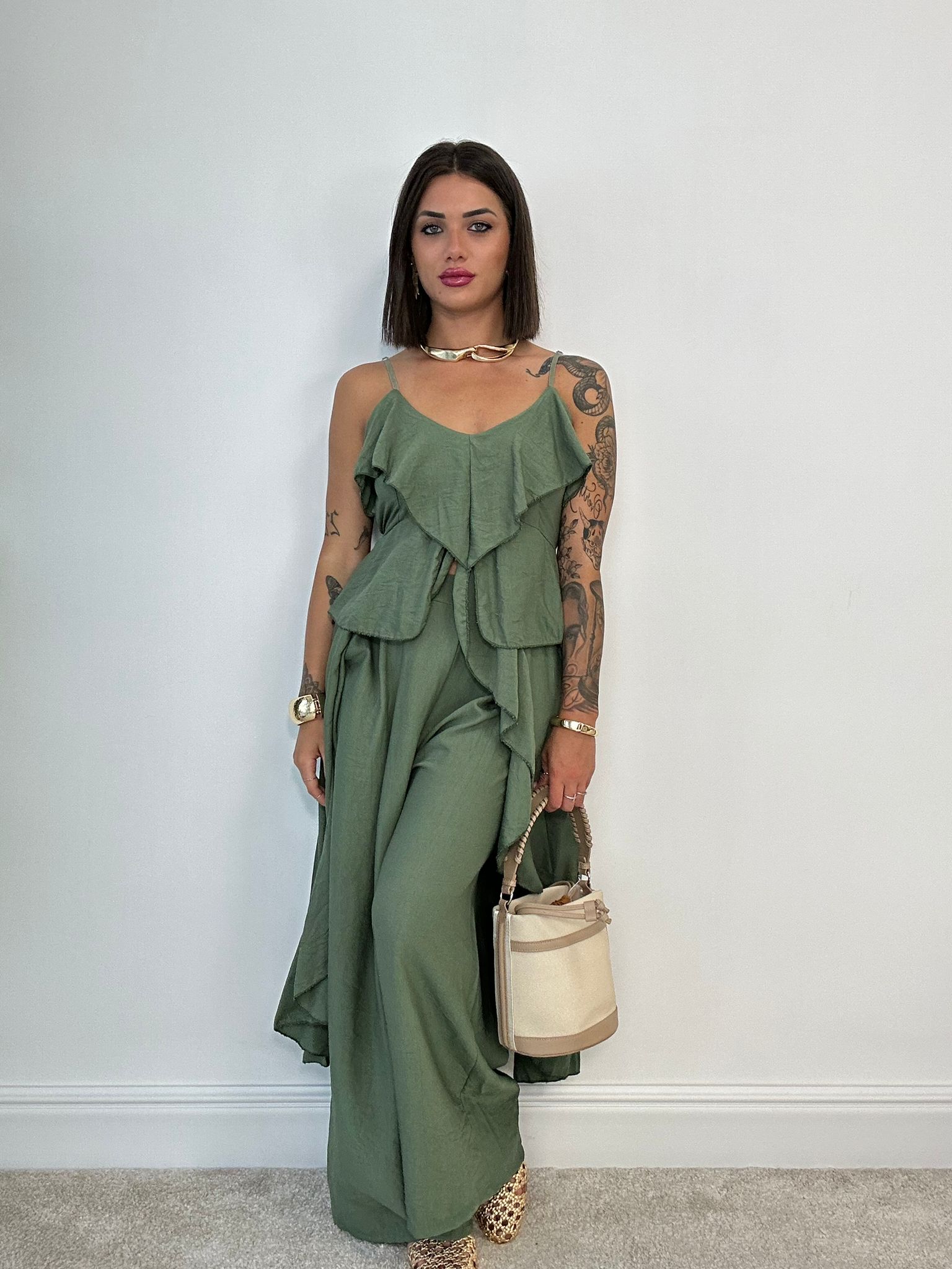 Coordinato Granada (Top Lungo + Pantalone) Verde