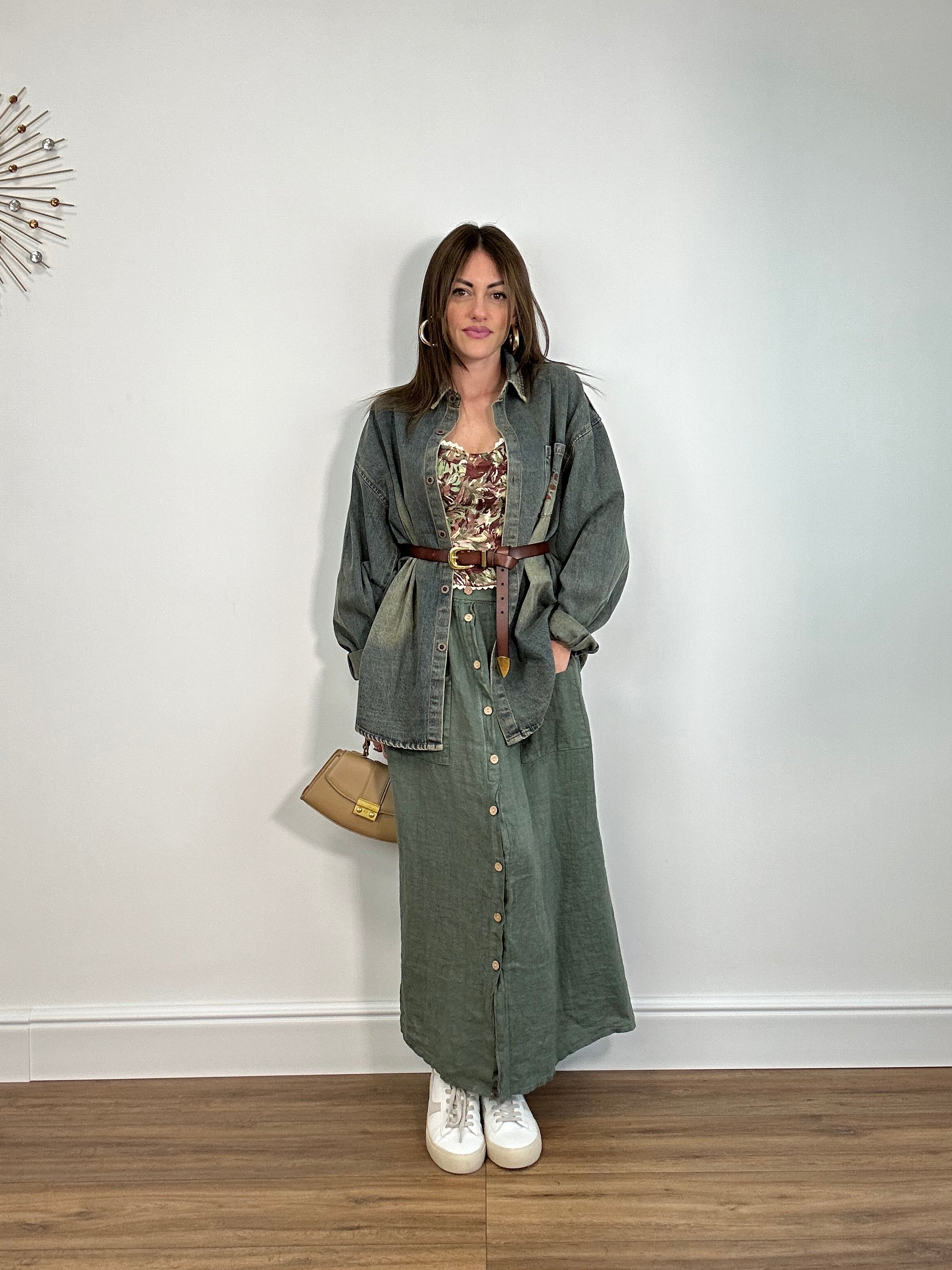 Gonna in Lino 25223 - Verde