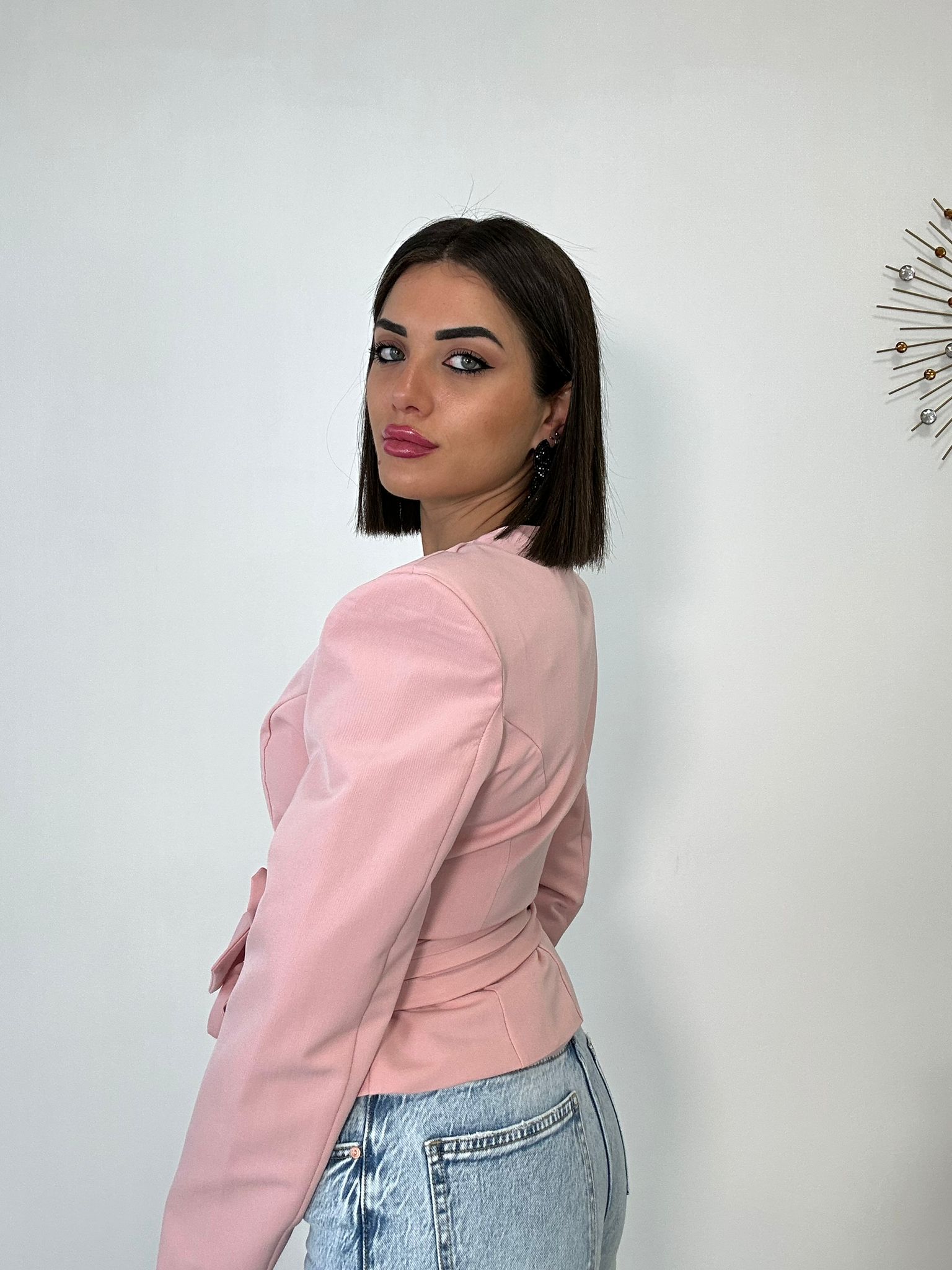 Giacca Senza Collo - Rosa