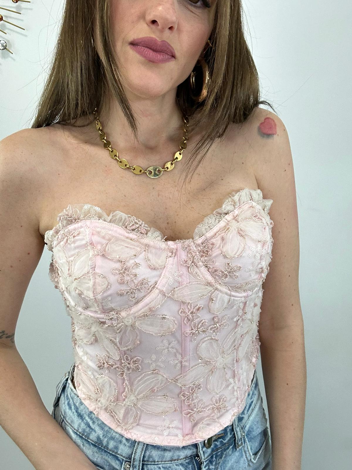 Top a corpetto 1865 - Rosa