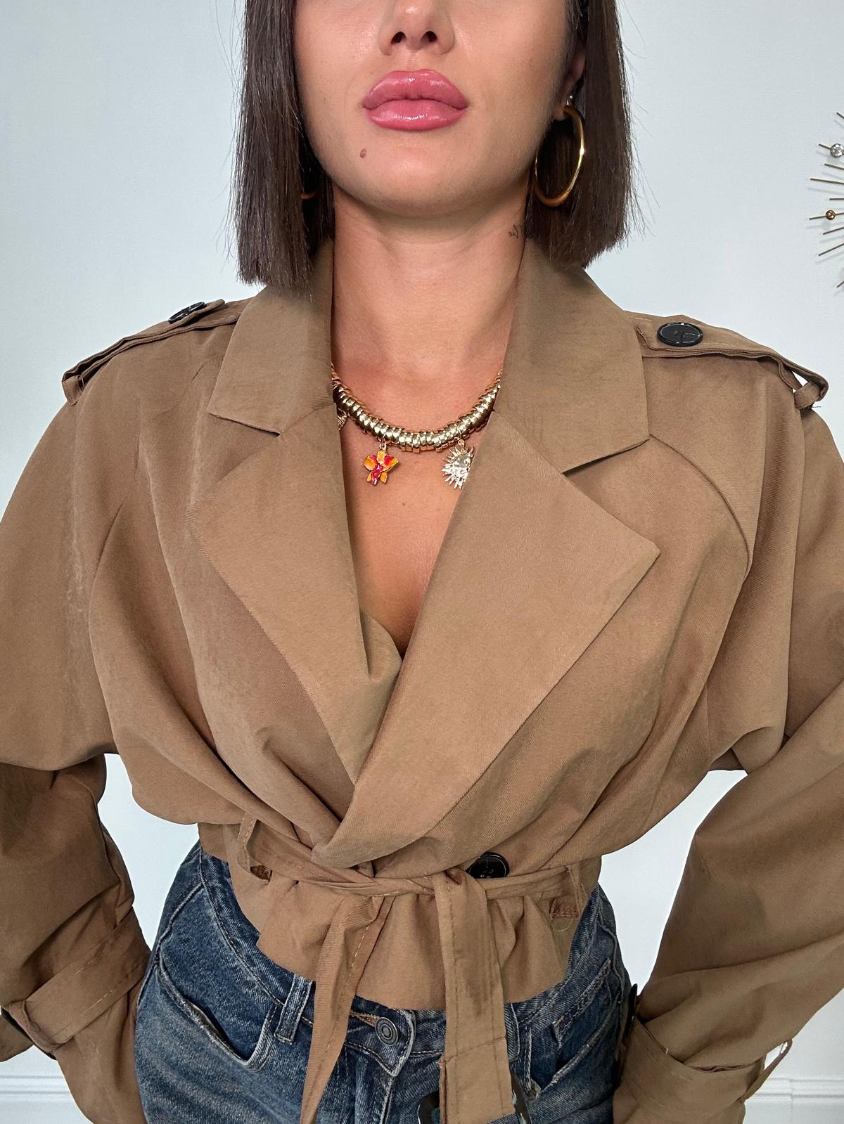 Giacca Crop M10517 - Camel