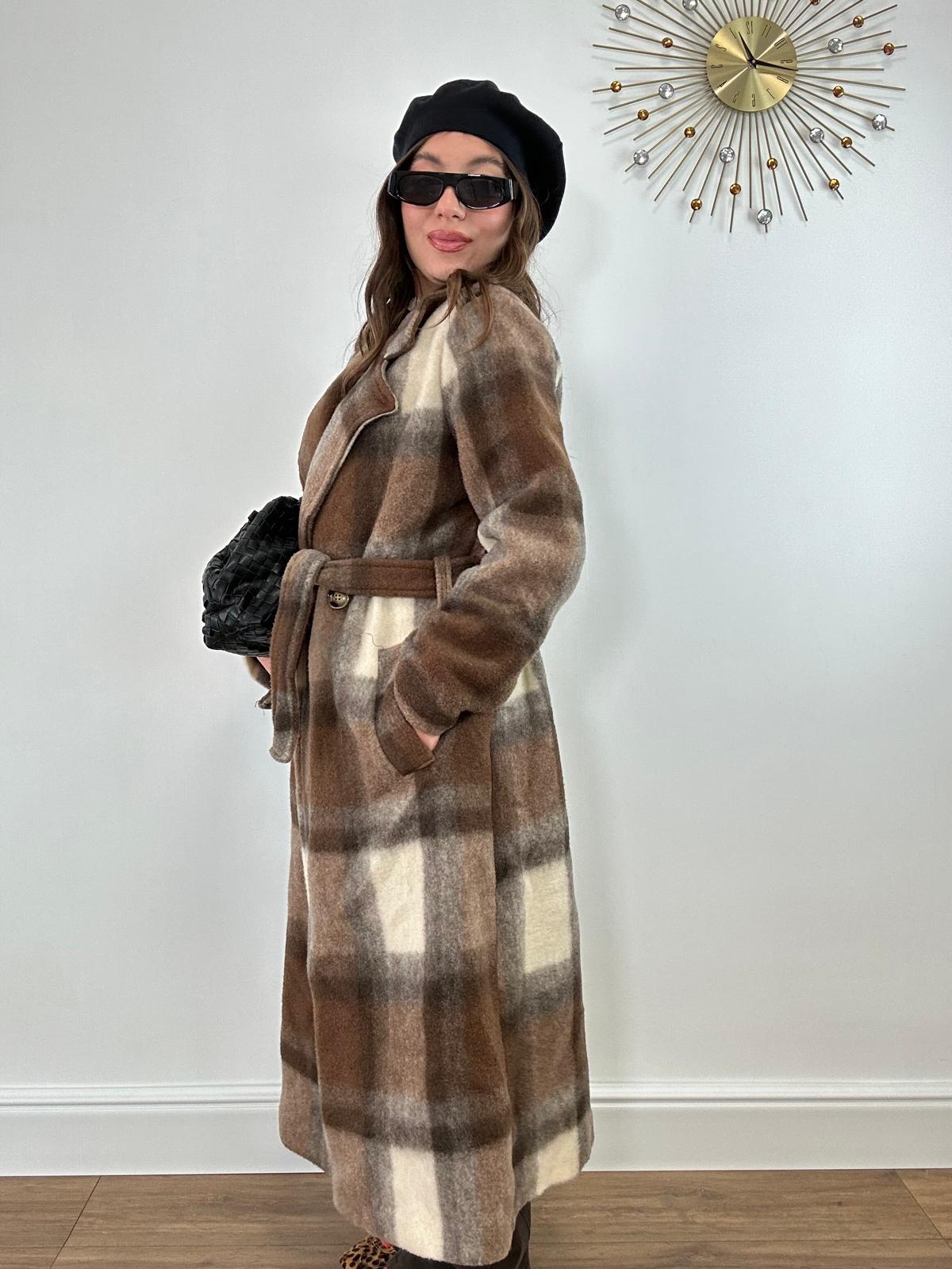 Cappotto IN683507 - Panna e Marrone