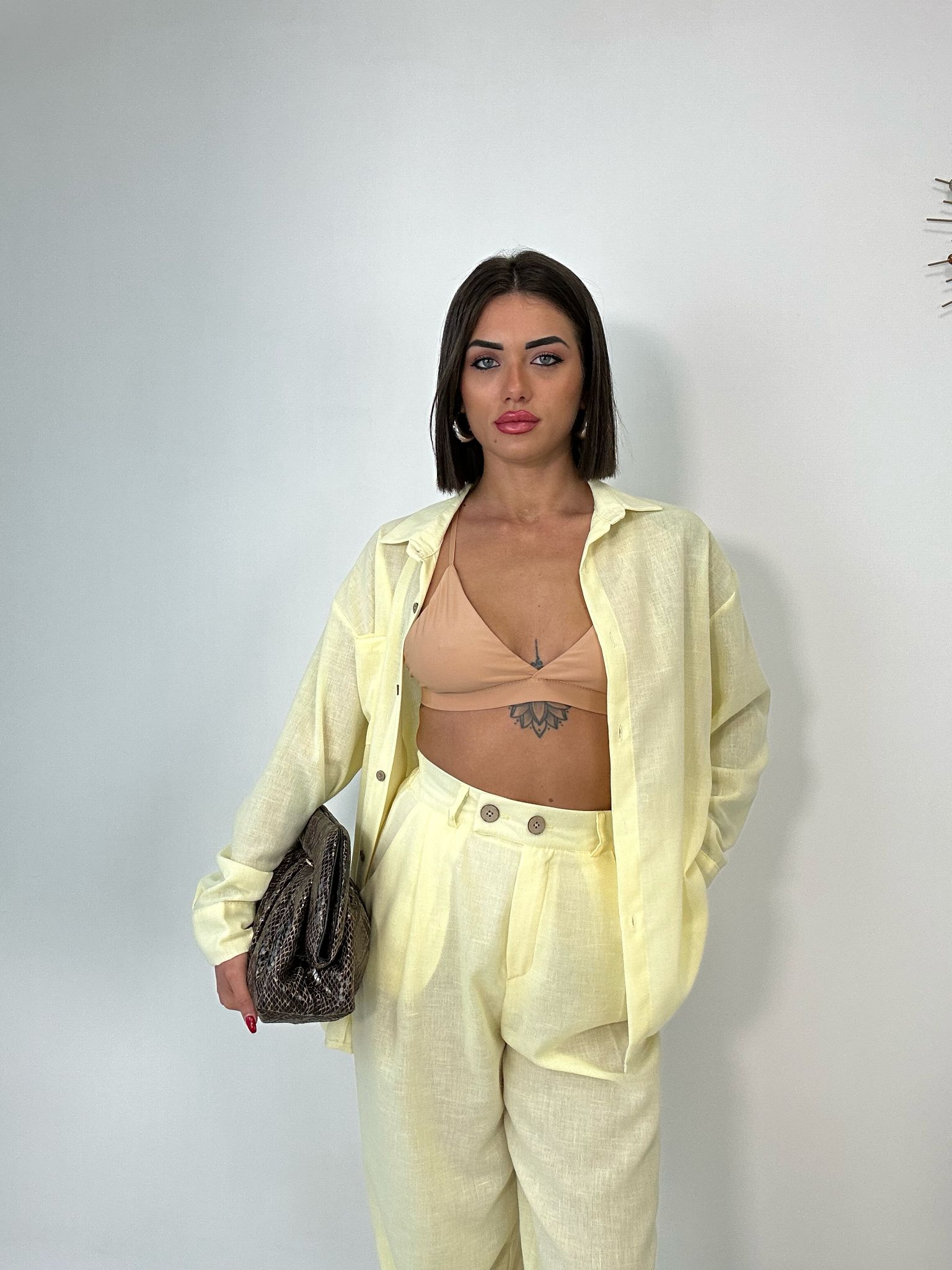 Camicia in Lino- Giallo