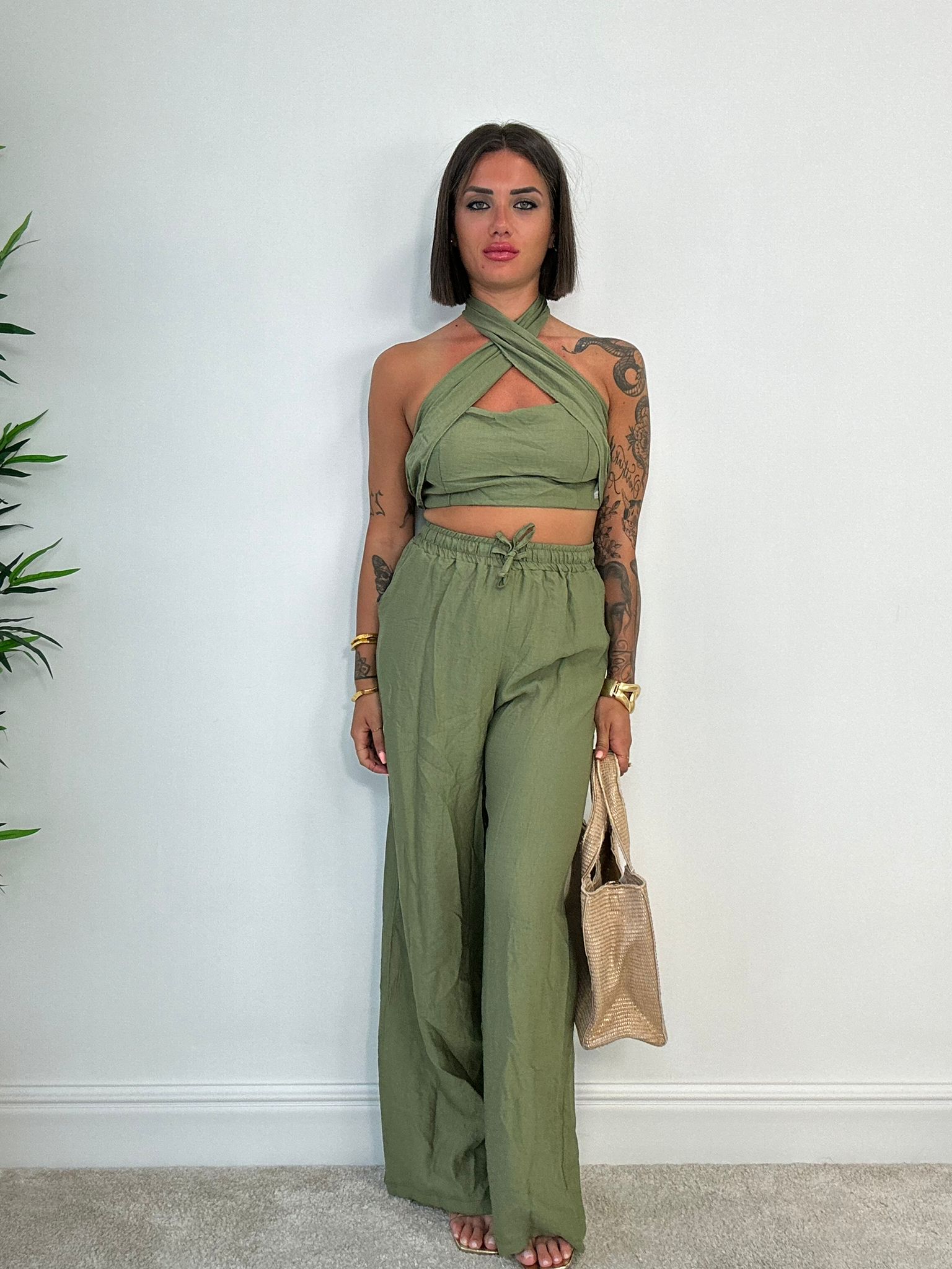 Coordinato Tenerife (Top + Pantalone) Verde Scuro