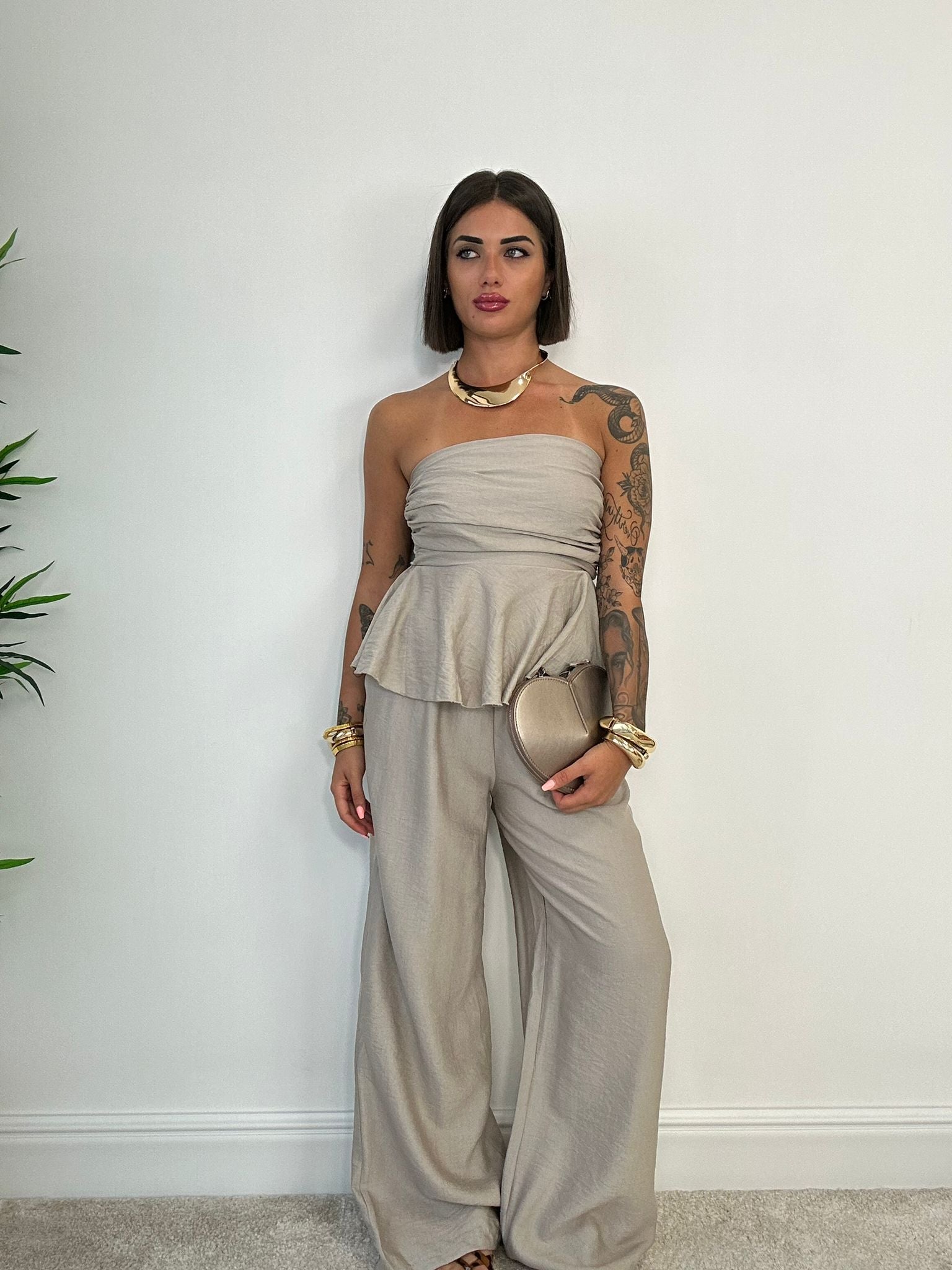 Coordinato Minorca (Top + Pantalone) Sabbia