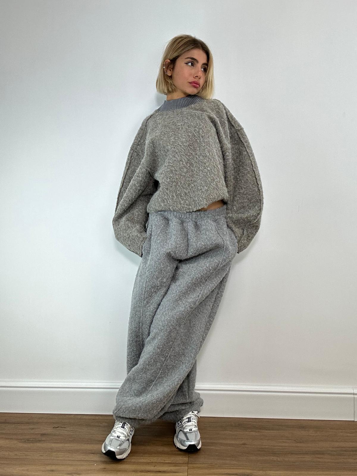 Coordinato in Lana - Grigio e Fango