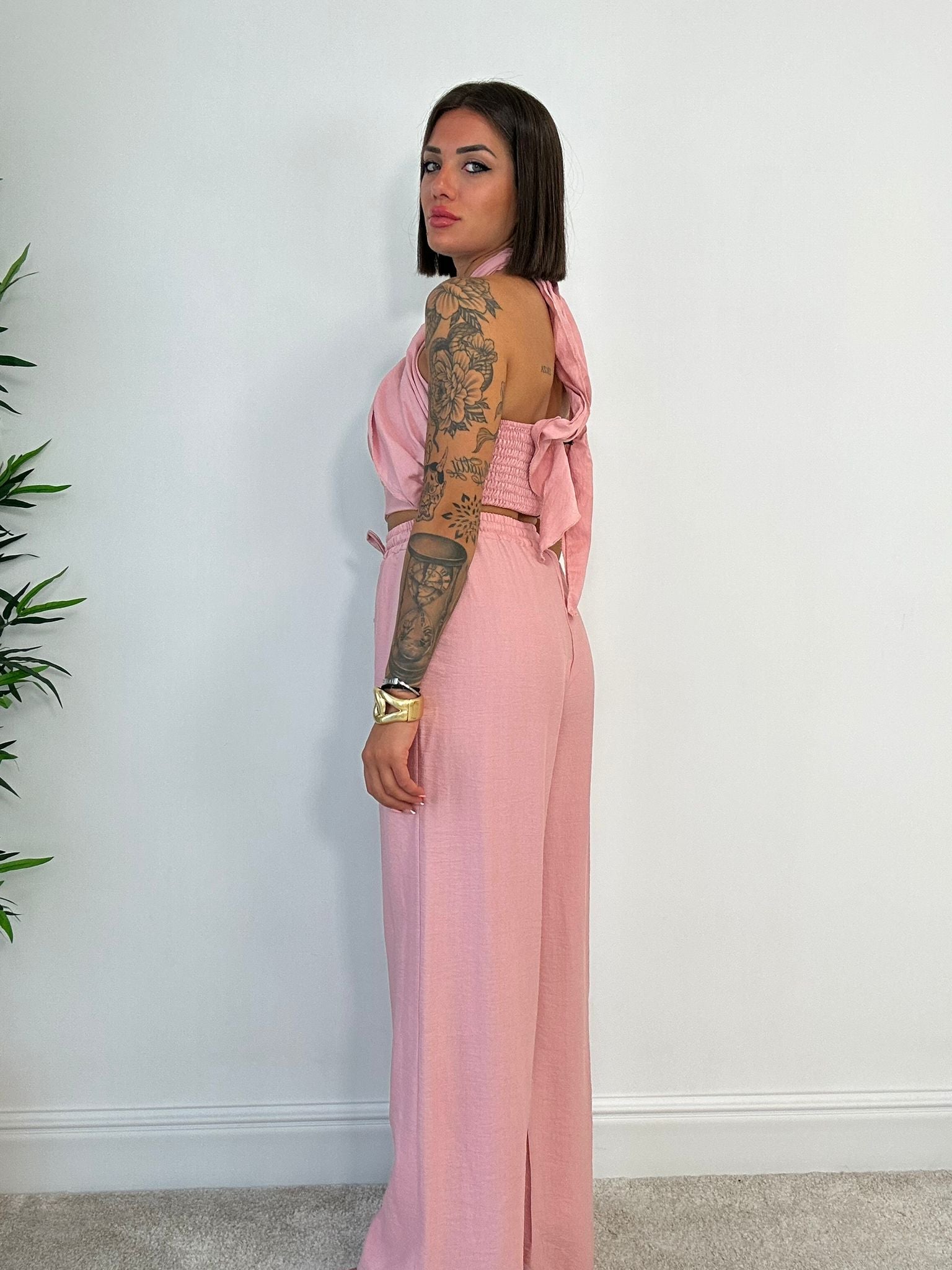 Coordinato Tenerife (Top + Pantalone) Rosa Antico