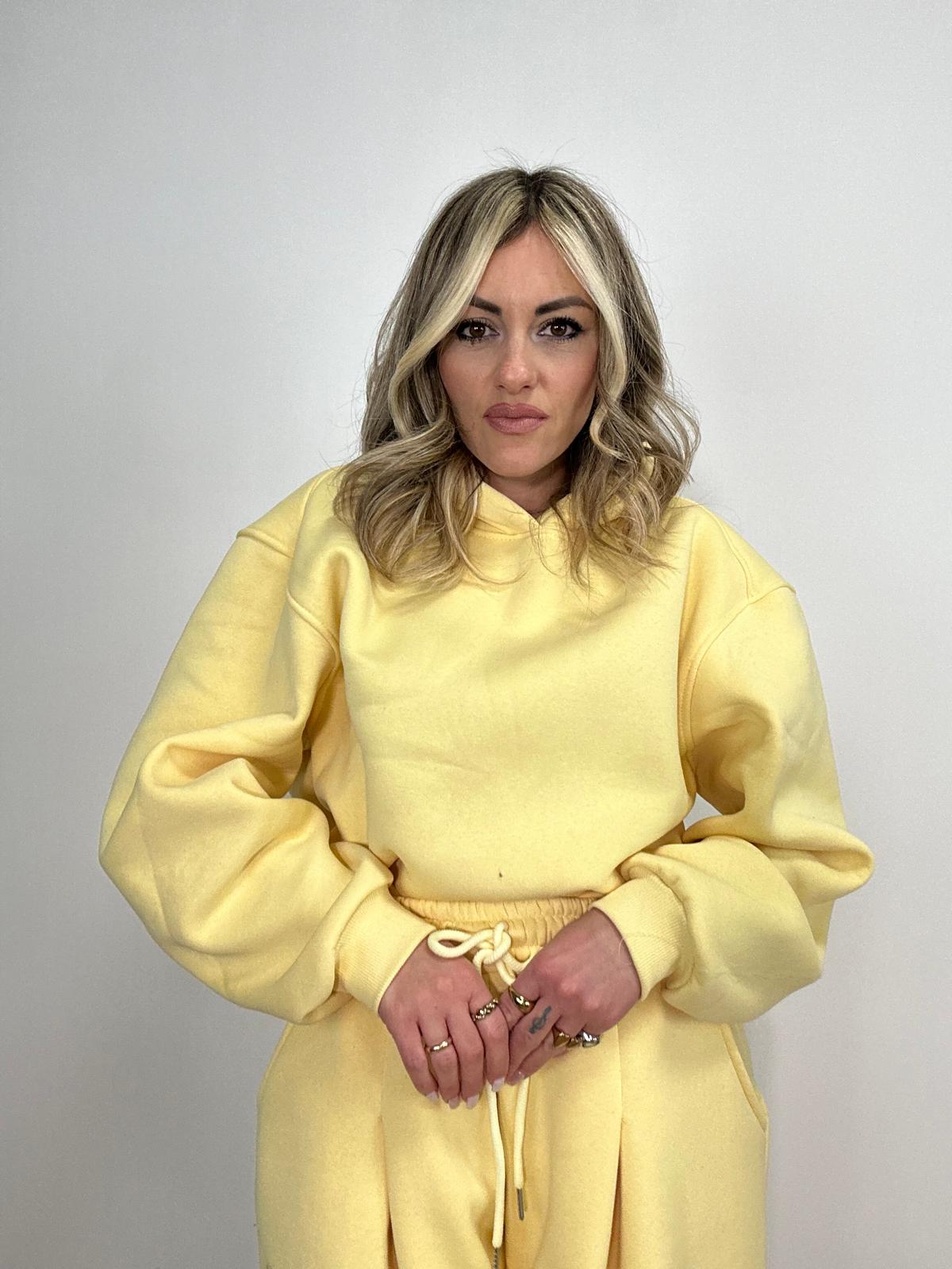 Coordinato Tuta 2657 ( Pantalone + Felpa ) Giallo