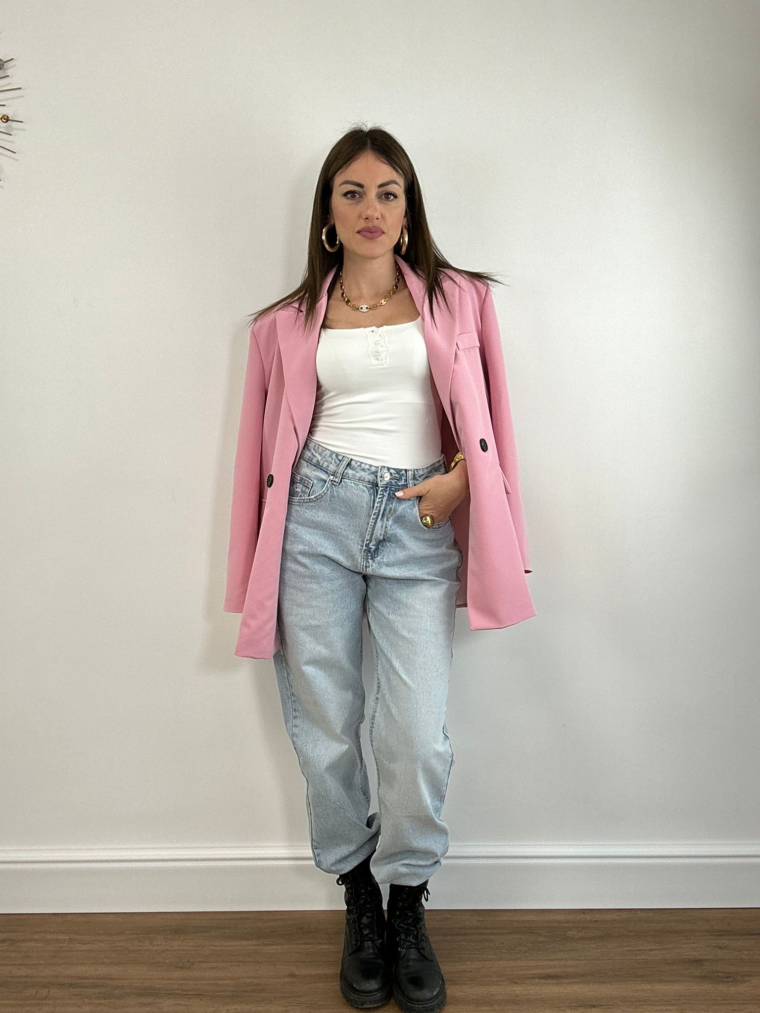 Jeans con strass retro F88-1- Lavaggio chiaro